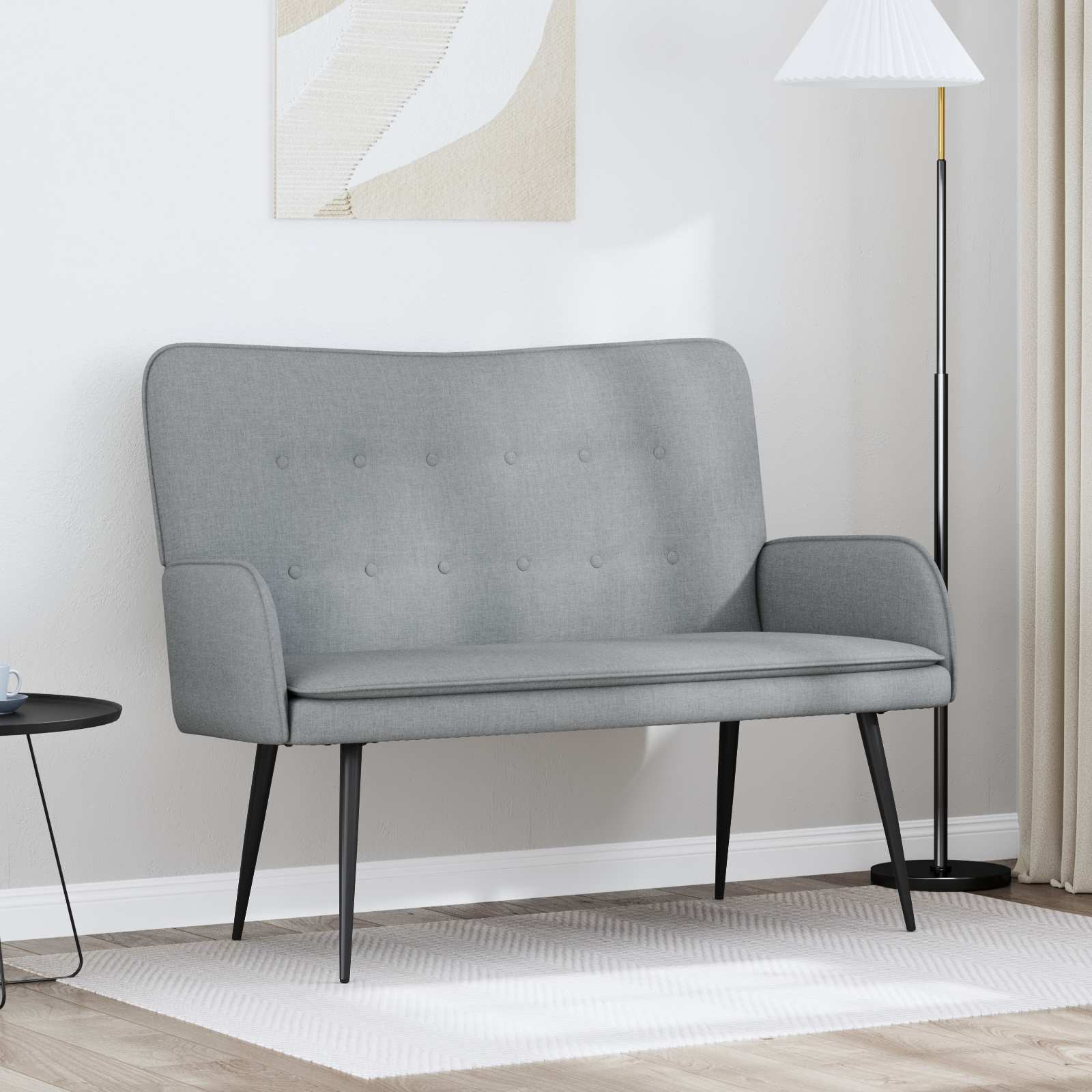 vidaXL 2-Sitzer Sofa Hellgrau 115 x 61 x 87 cm Stoff