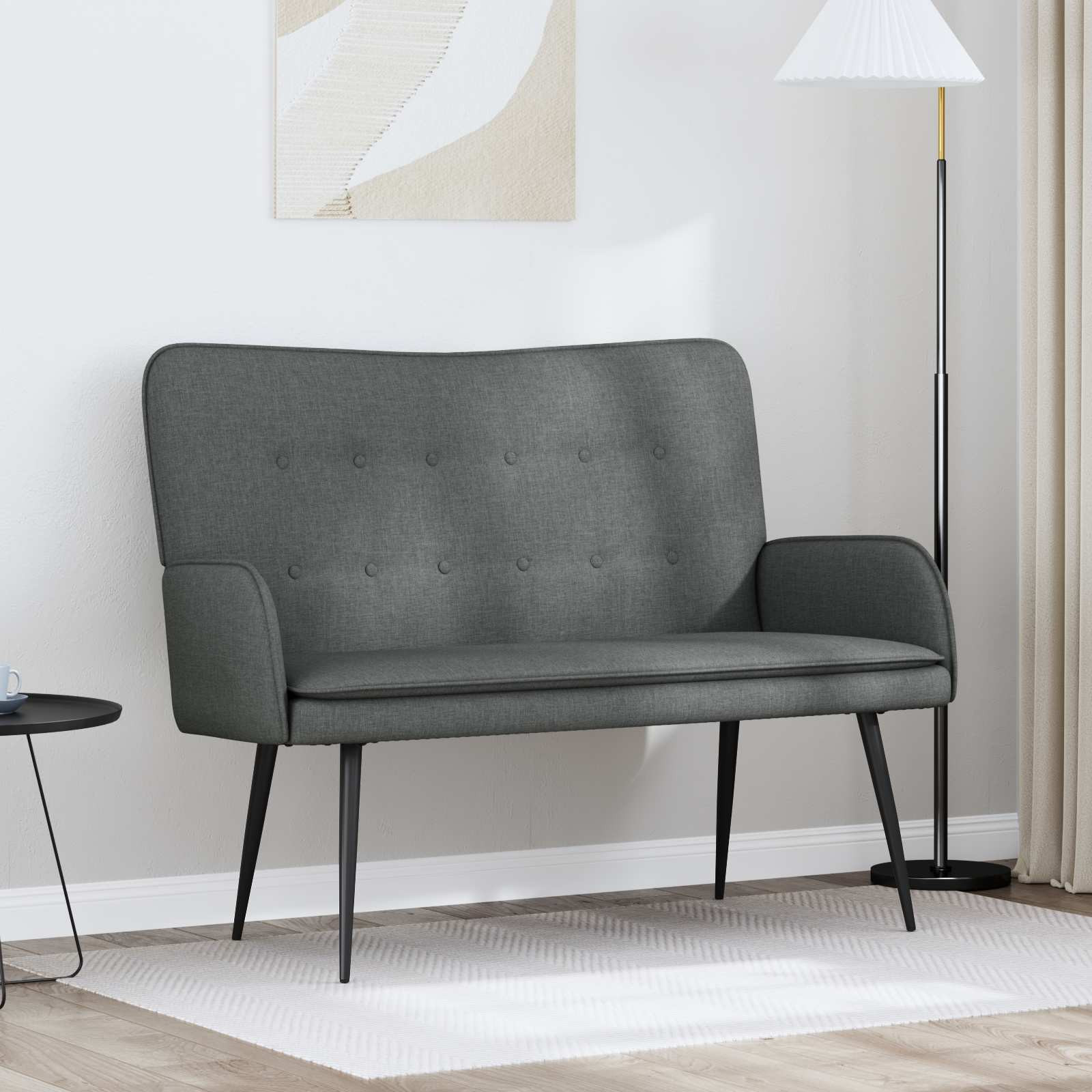 vidaXL 2-Sitzer Sofa Dunkelgrau 115 x 61 x 87 cm Stoff