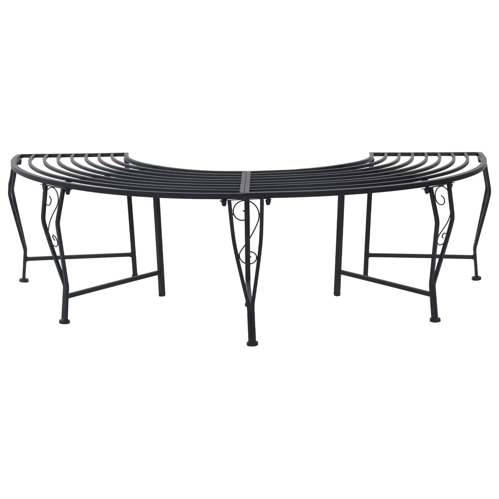 vidaXL Baumbank 4-Sitzanzahl 160 x 80 x 44 cm Stahl Schwarz
