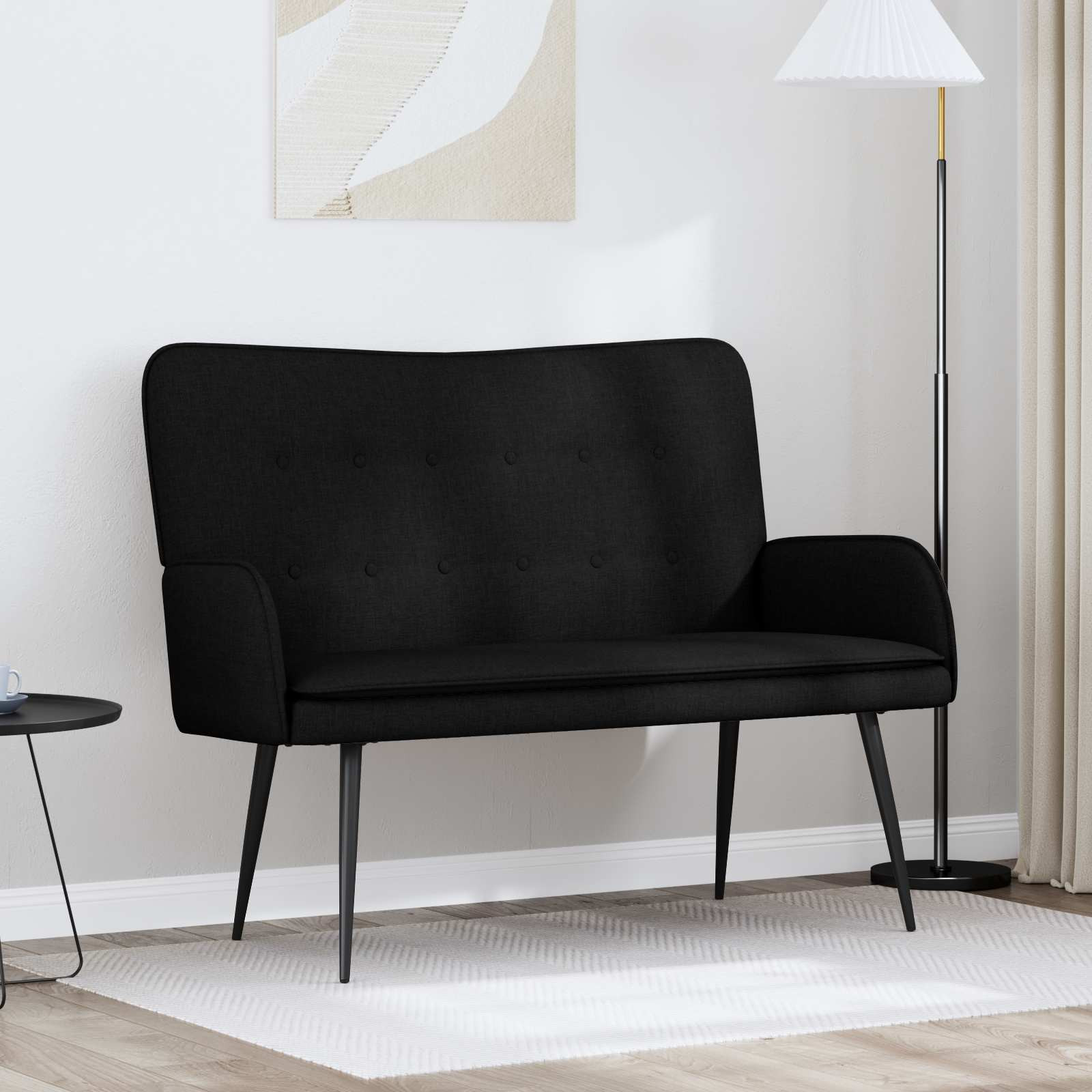 vidaXL 2-Sitzer Sofa Schwarz 115 x 61 x 87 cm Stoff
