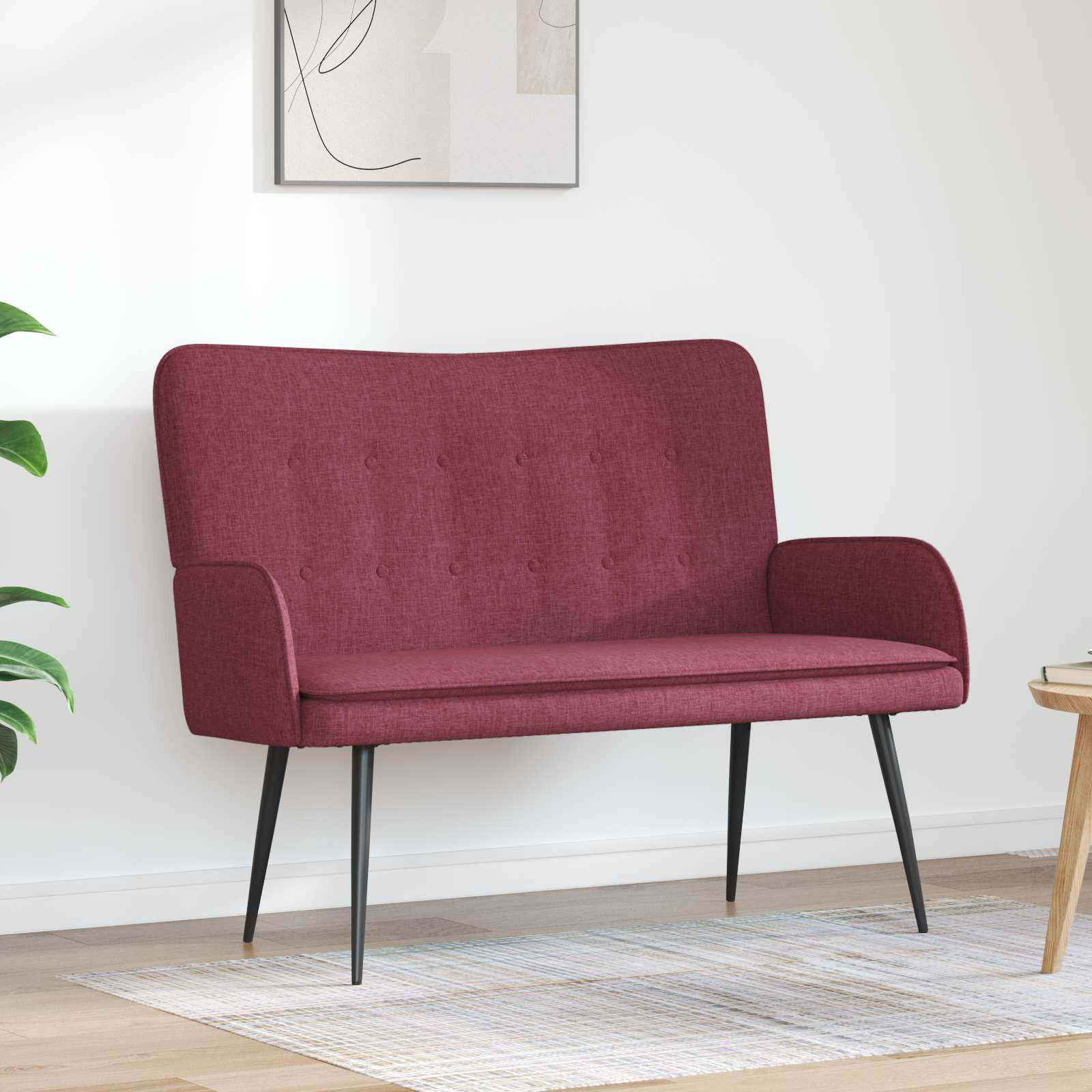 vidaXL 2-Sitzer Sofa Weinrot 115 x 61 x 87 cm Stoff