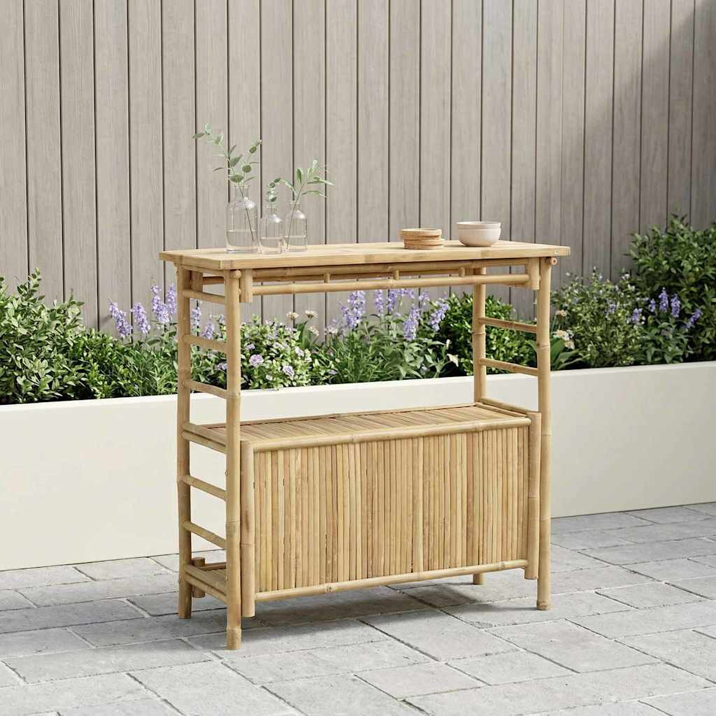 vidaXL Outdoor Bartisch Natur 110 x 50 x 105 cm Bambus