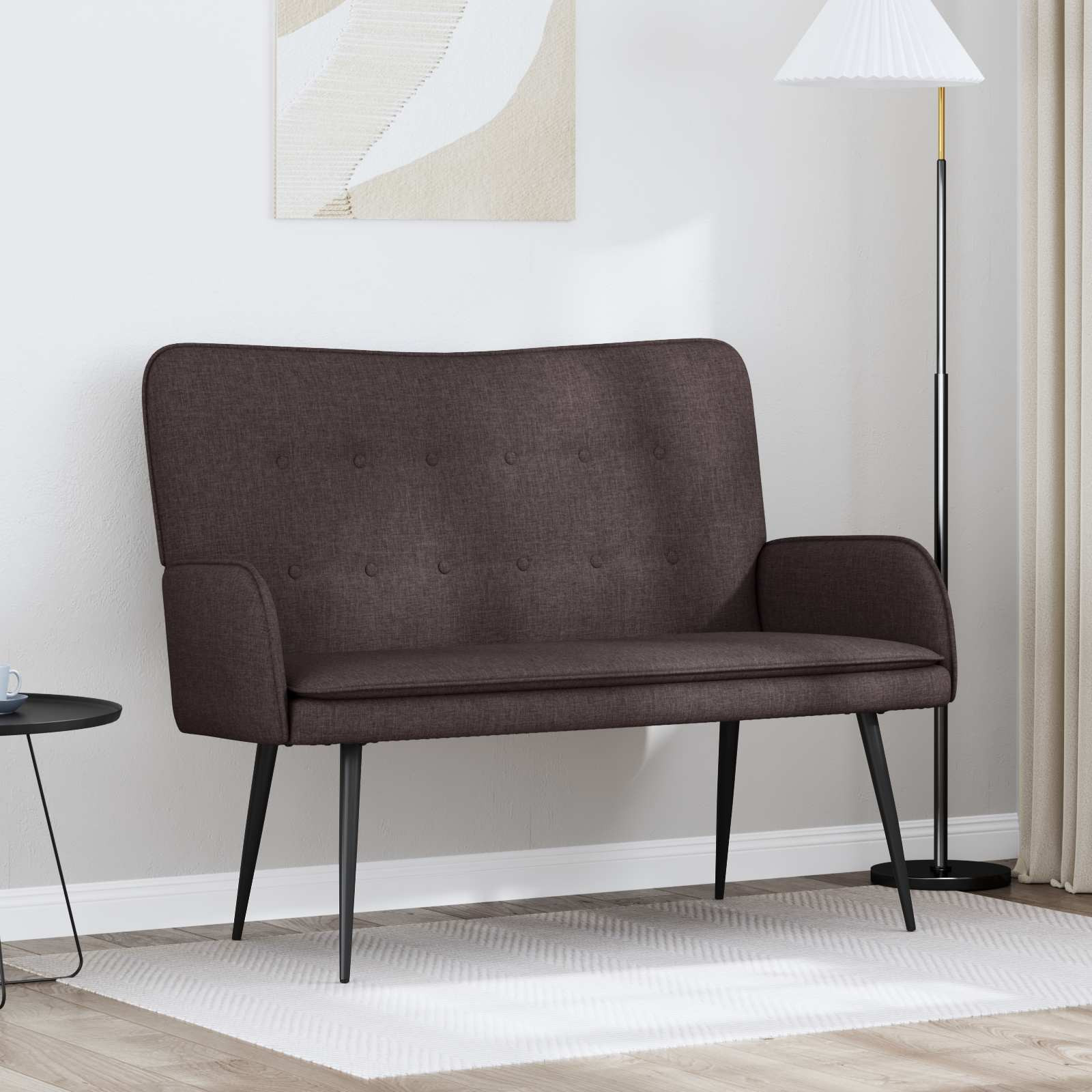 vidaXL 2-Sitzer Sofa Dunkelbraun 115 x 61 x 87 cm Stoff
