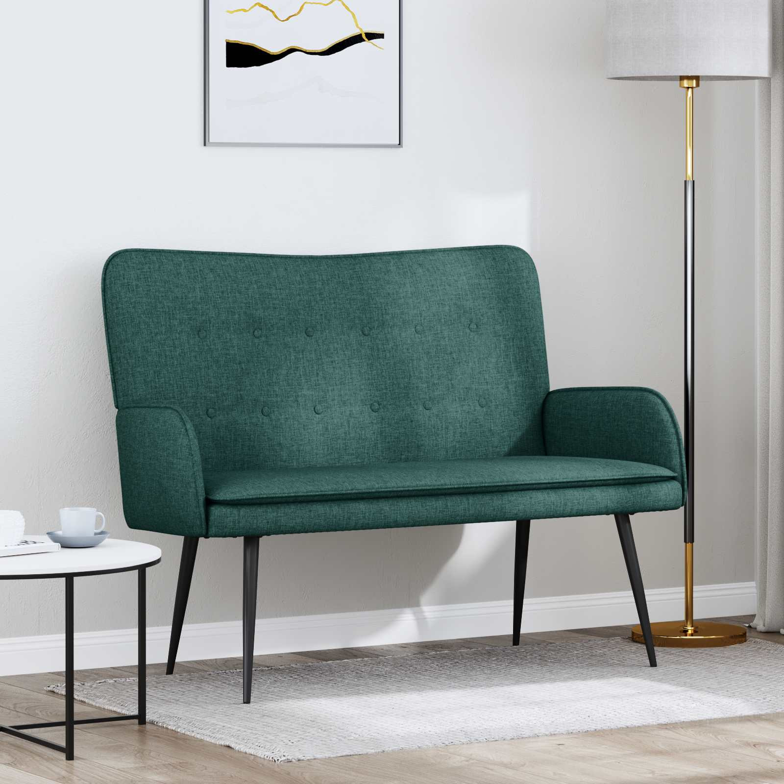 vidaXL 2-Sitzer Sofa Dunkelgrün 115 x 61 x 87 cm Stoff