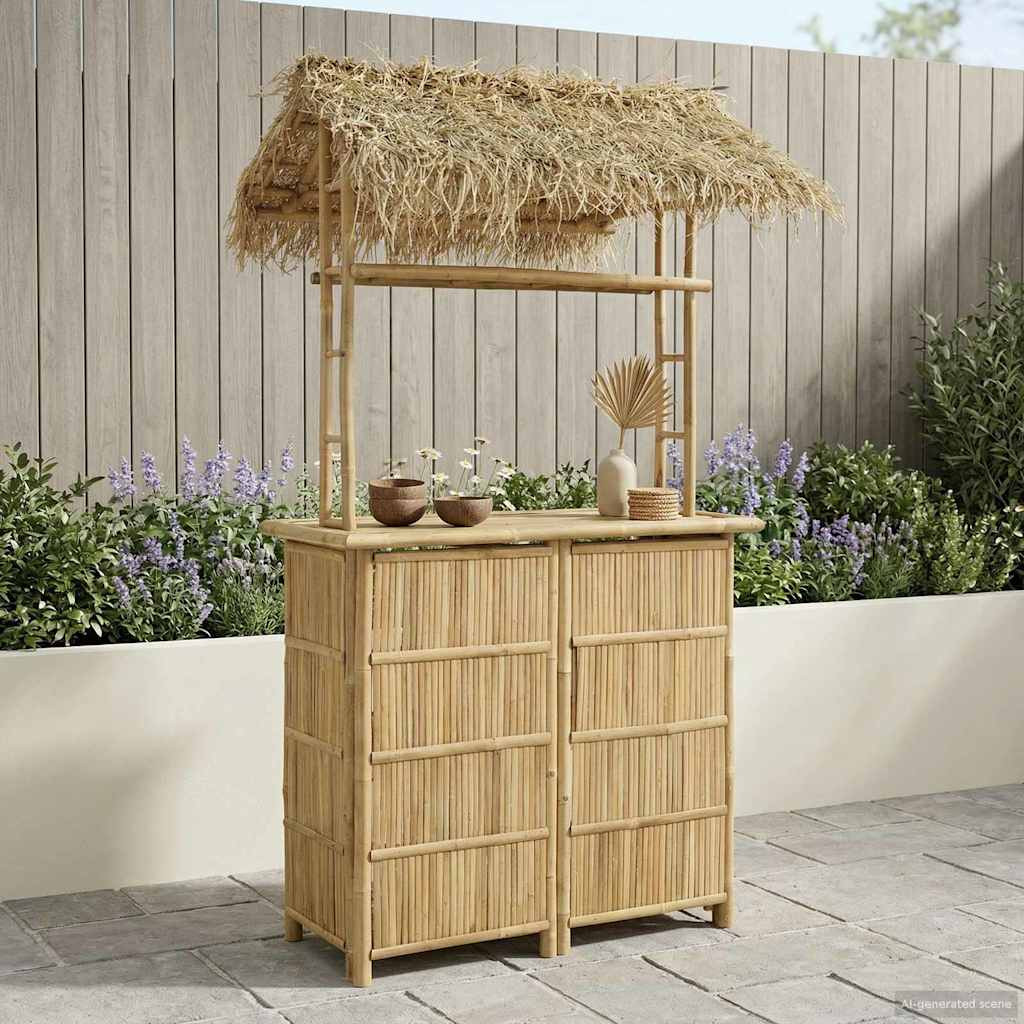 vidaXL Outdoor Bartisch Natur 115 x 95 x 215 cm Bambus