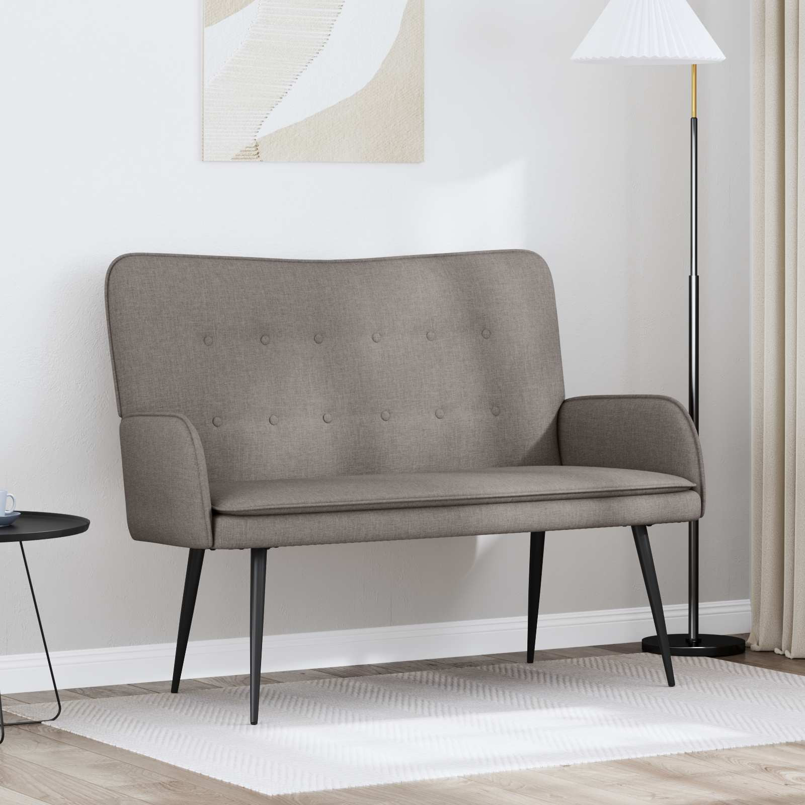 vidaXL 2-Sitzer Sofa Taupe 115 x 61 x 87 cm Stoff