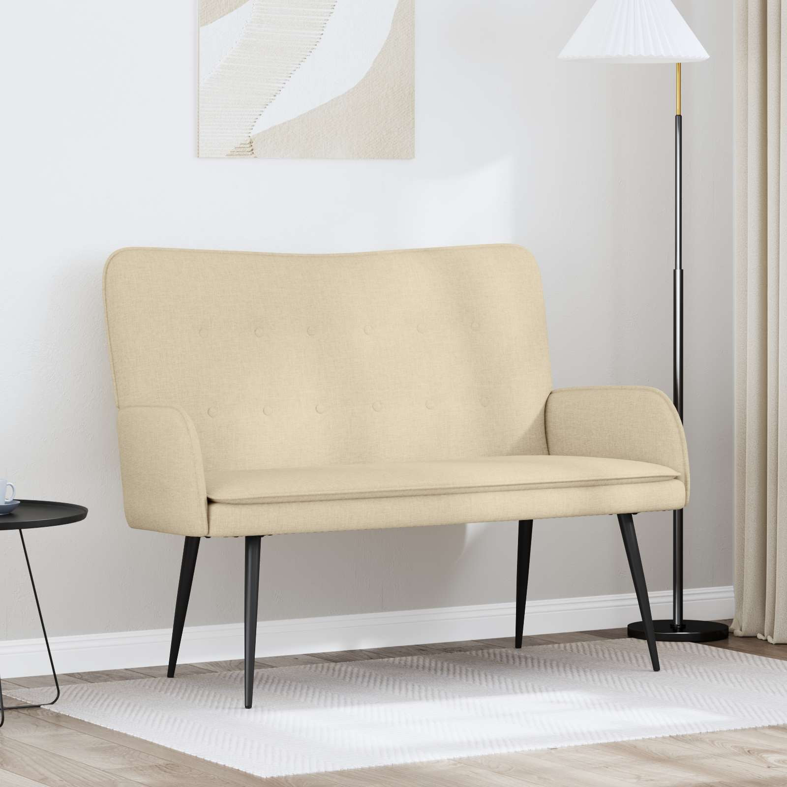 vidaXL 2-Sitzer Sofa Creme 115 x 61 x 87 cm Stoff