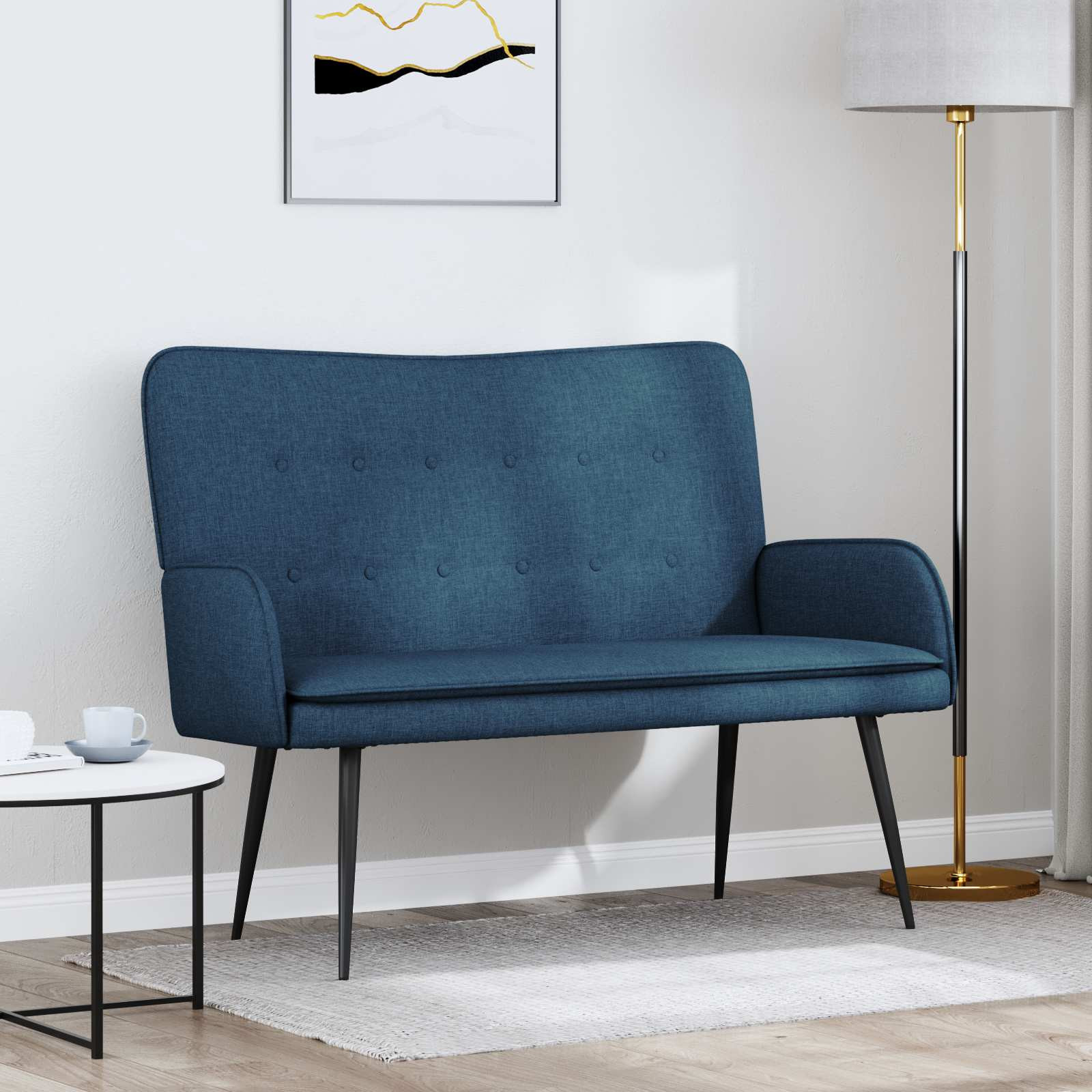 vidaXL 2-Sitzer Sofa Blau 115 x 61 x 87 cm Stoff