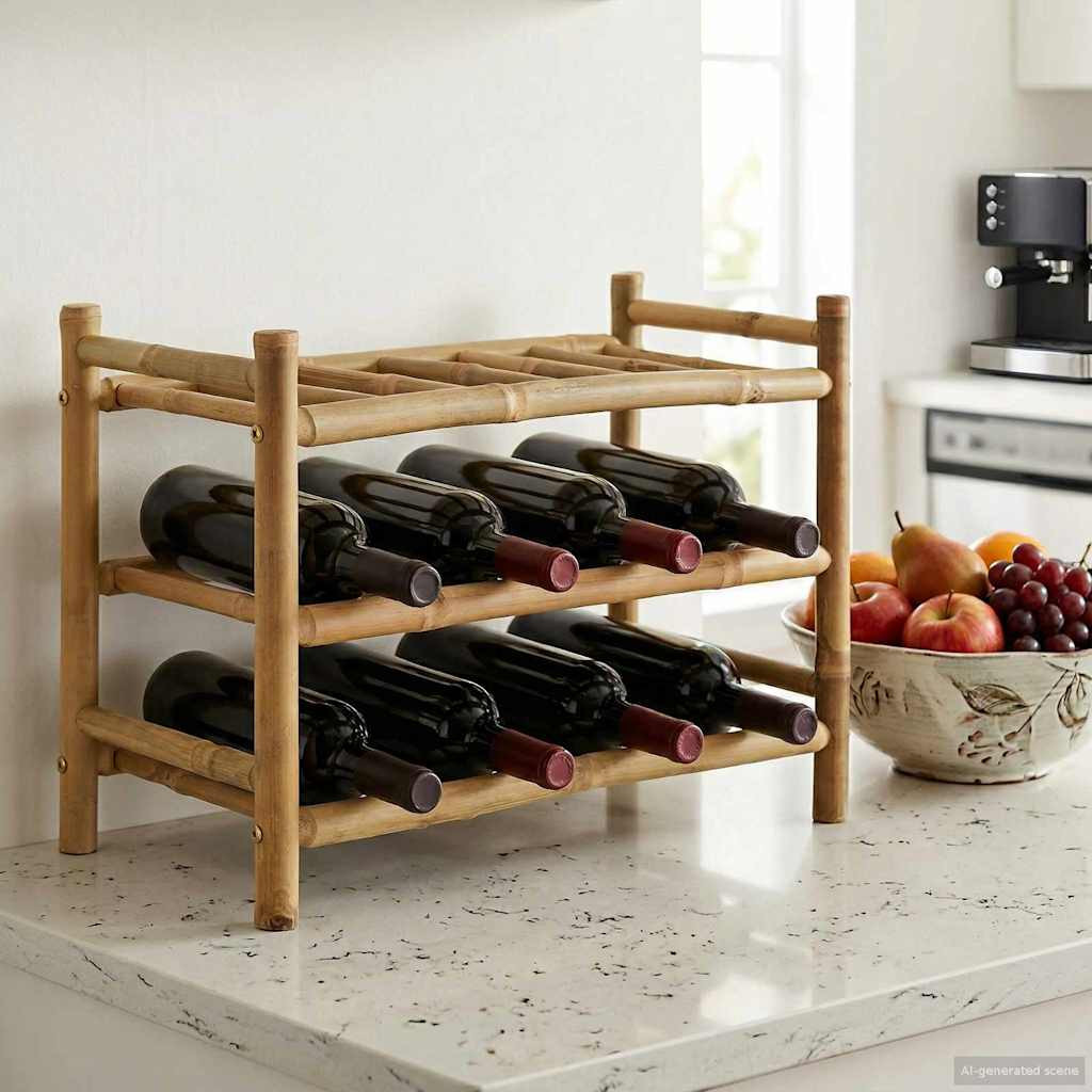 vidaXL Weinregal Natur 57 x 29,5 x 36 cm Bambus