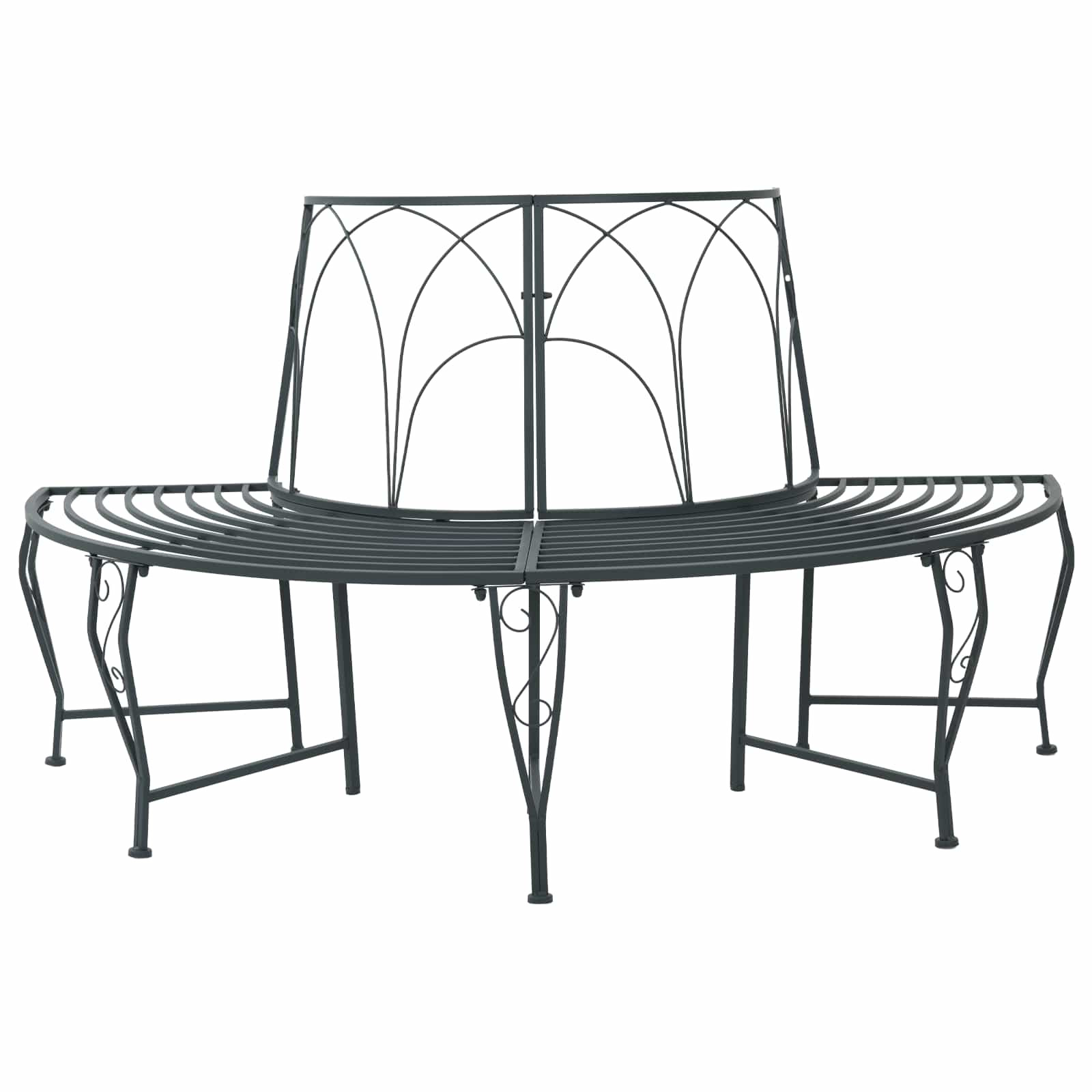 vidaXL Baumbank 4-Sitzanzahl 160 x 80 x 89 cm Stahl Silber Grau