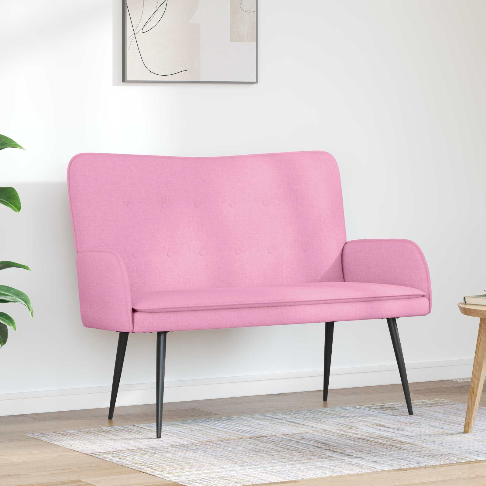 vidaXL 2-Sitzer Sofa Rosa 115 x 61 x 87 cm Stoff