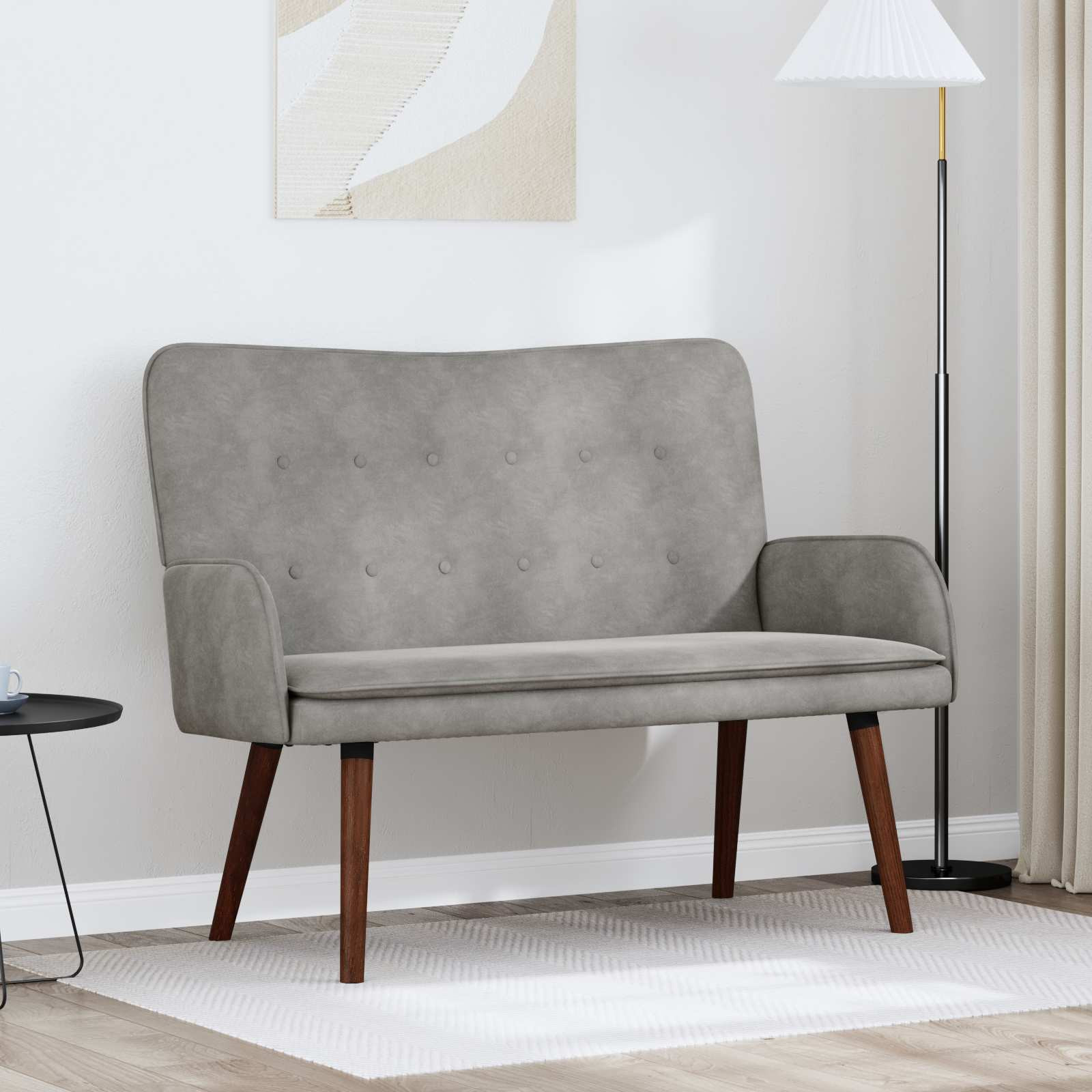 vidaXL 2-Sitzer Sofa Hellgrau 115 x 61 x 87 cm Samt