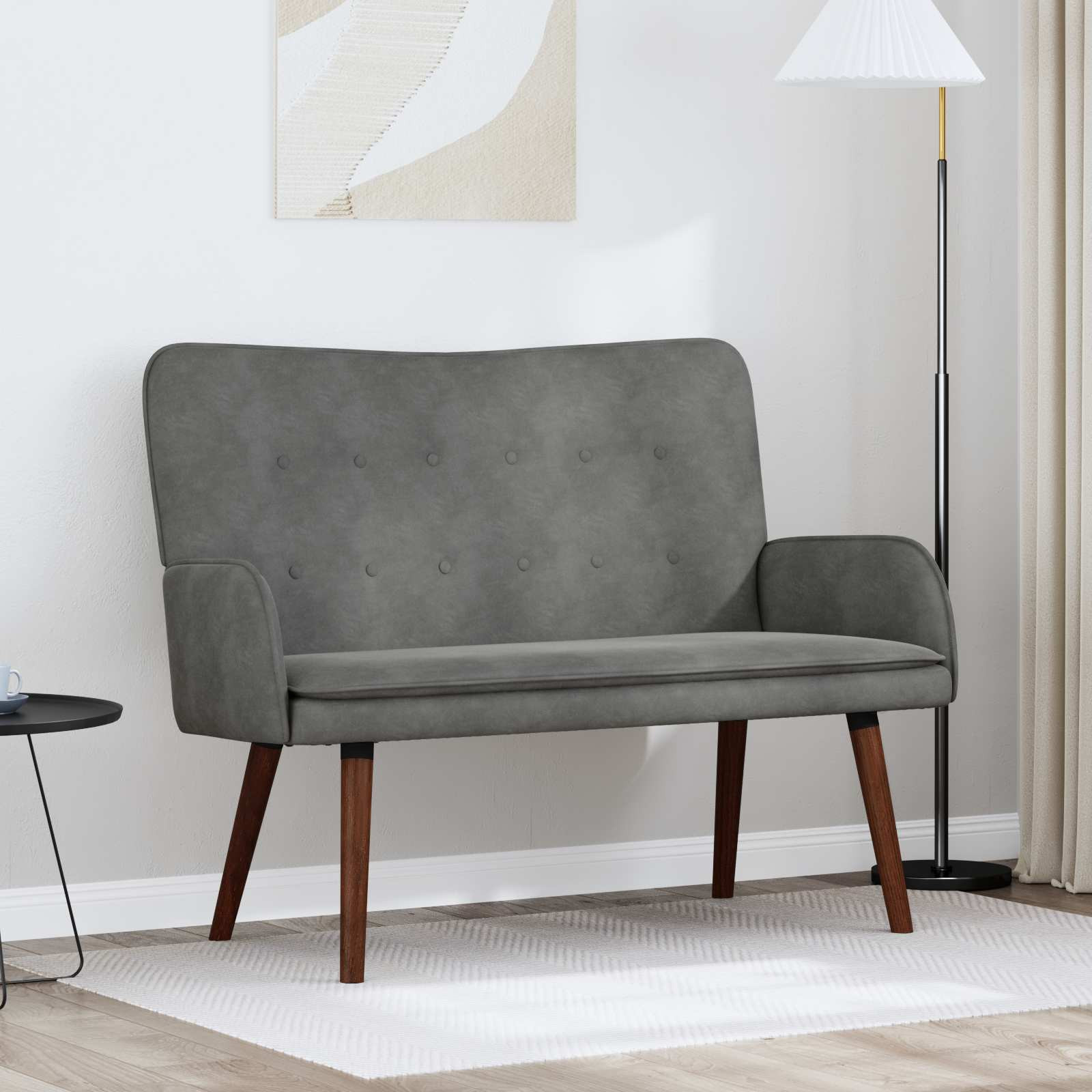 vidaXL 2-Sitzer Sofa Dunkelgrau 115 x 61 x 87 cm Samt
