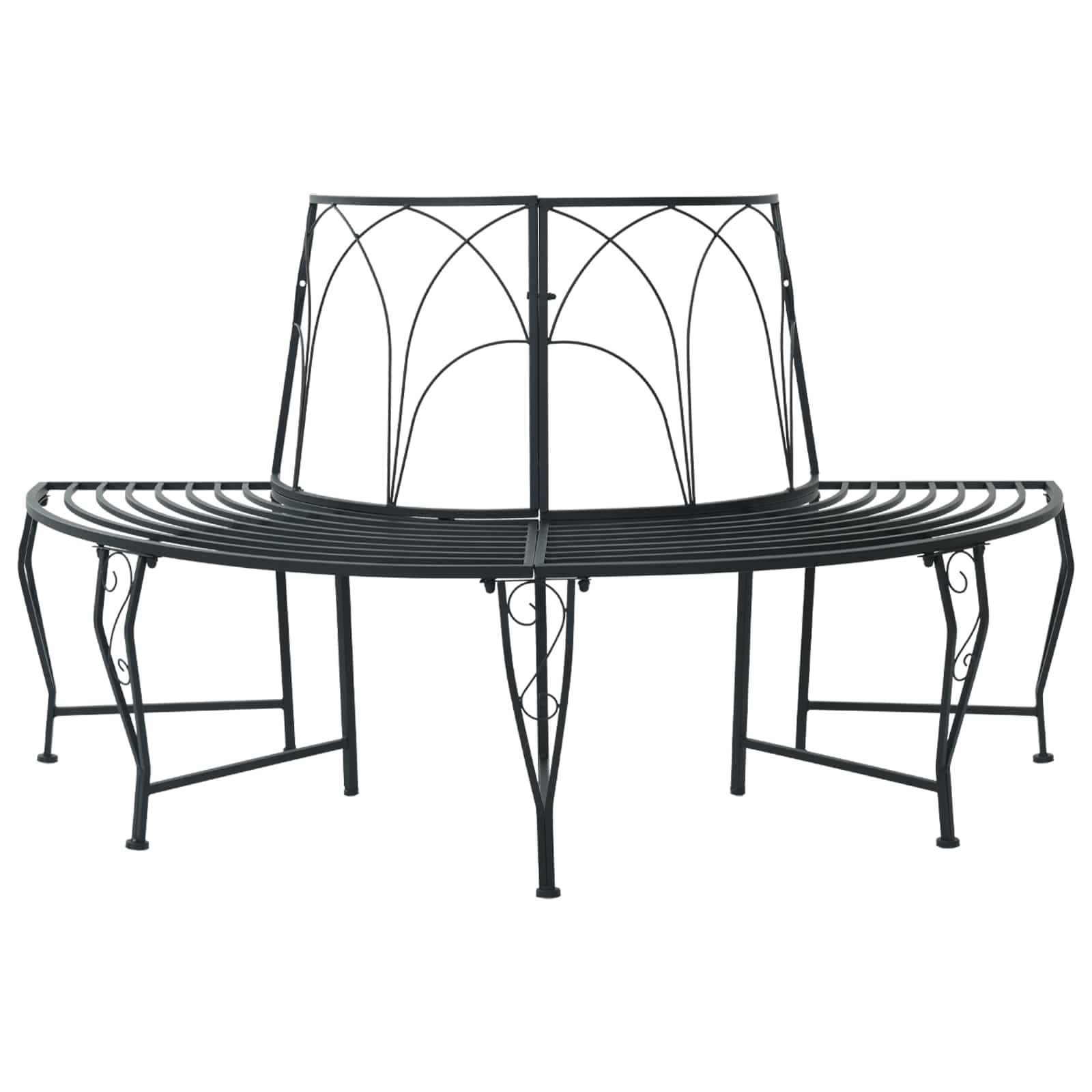 vidaXL Baumbank 4-Sitzanzahl 160 x 80 x 89 cm Stahl Schwarz