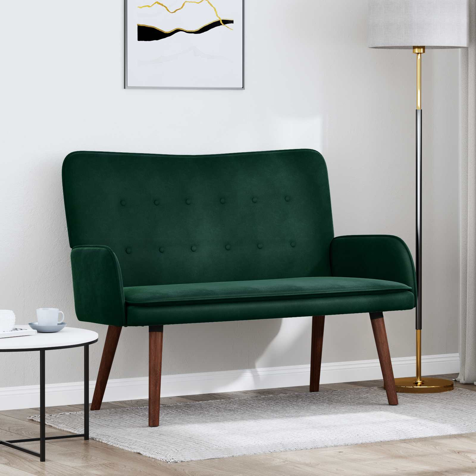 vidaXL 2-Sitzer Sofa Dunkelgrün 115 x 61 x 87 cm Samt