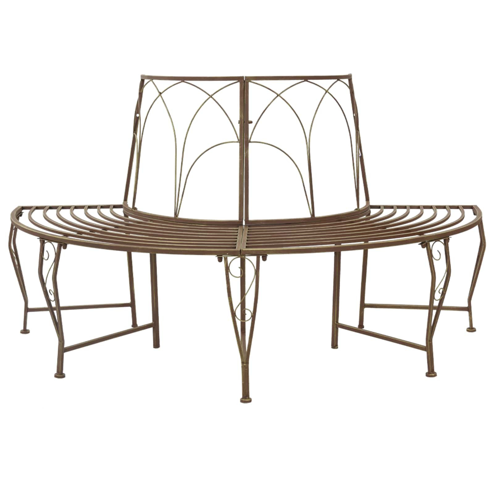 vidaXL Baumbank 4-Sitzanzahl 160 x 80 x 89 cm Stahl Antikbraun