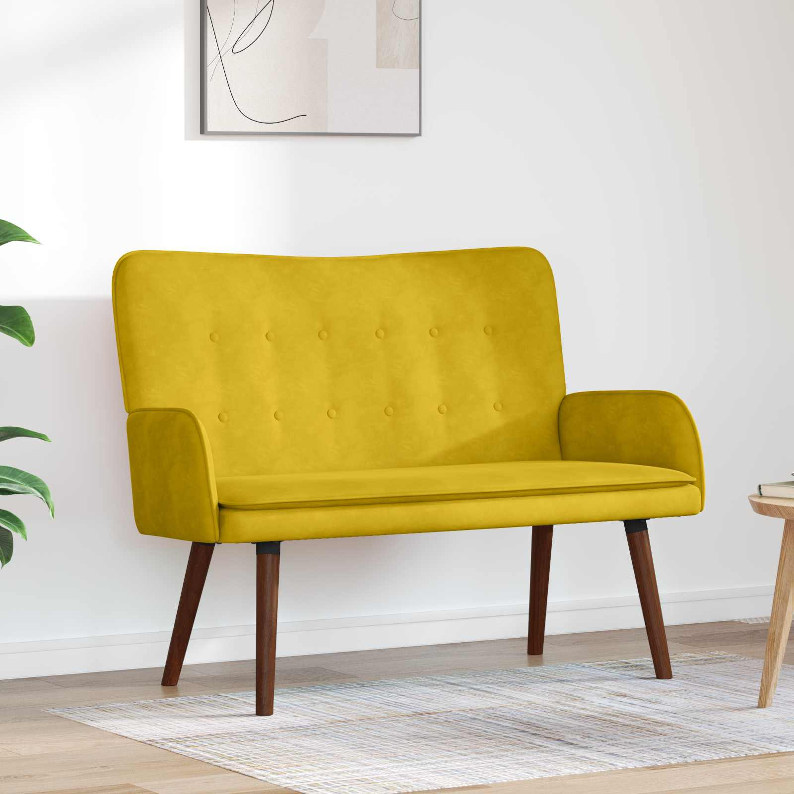 vidaXL 2-Sitzer Sofa Gelb 115 x 61 x 87 cm Samt