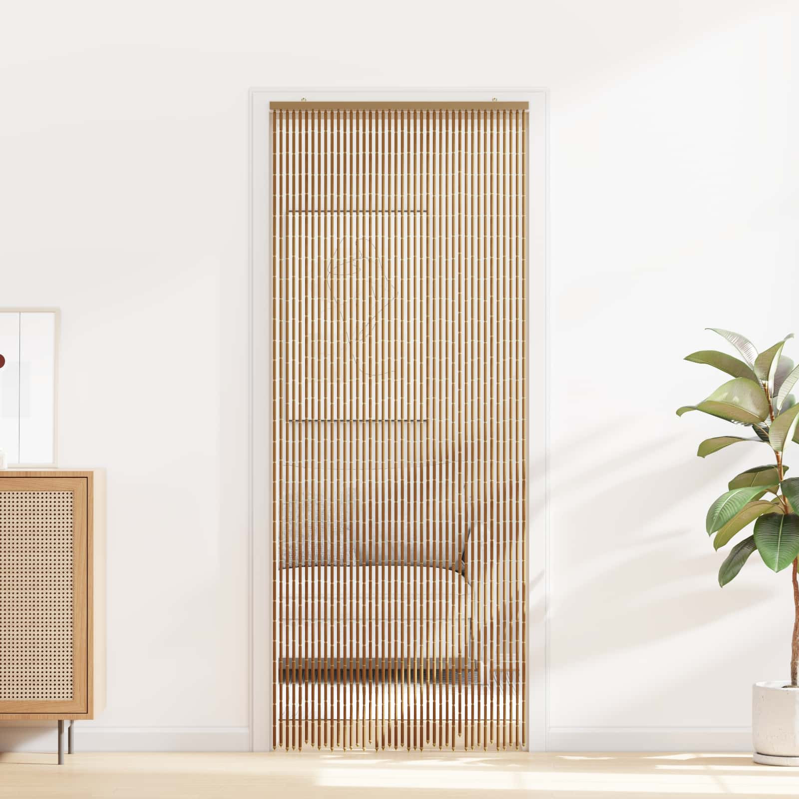vidaXL Insektentürvorhang Mehrfarbig 90 x 200 cm Bambus