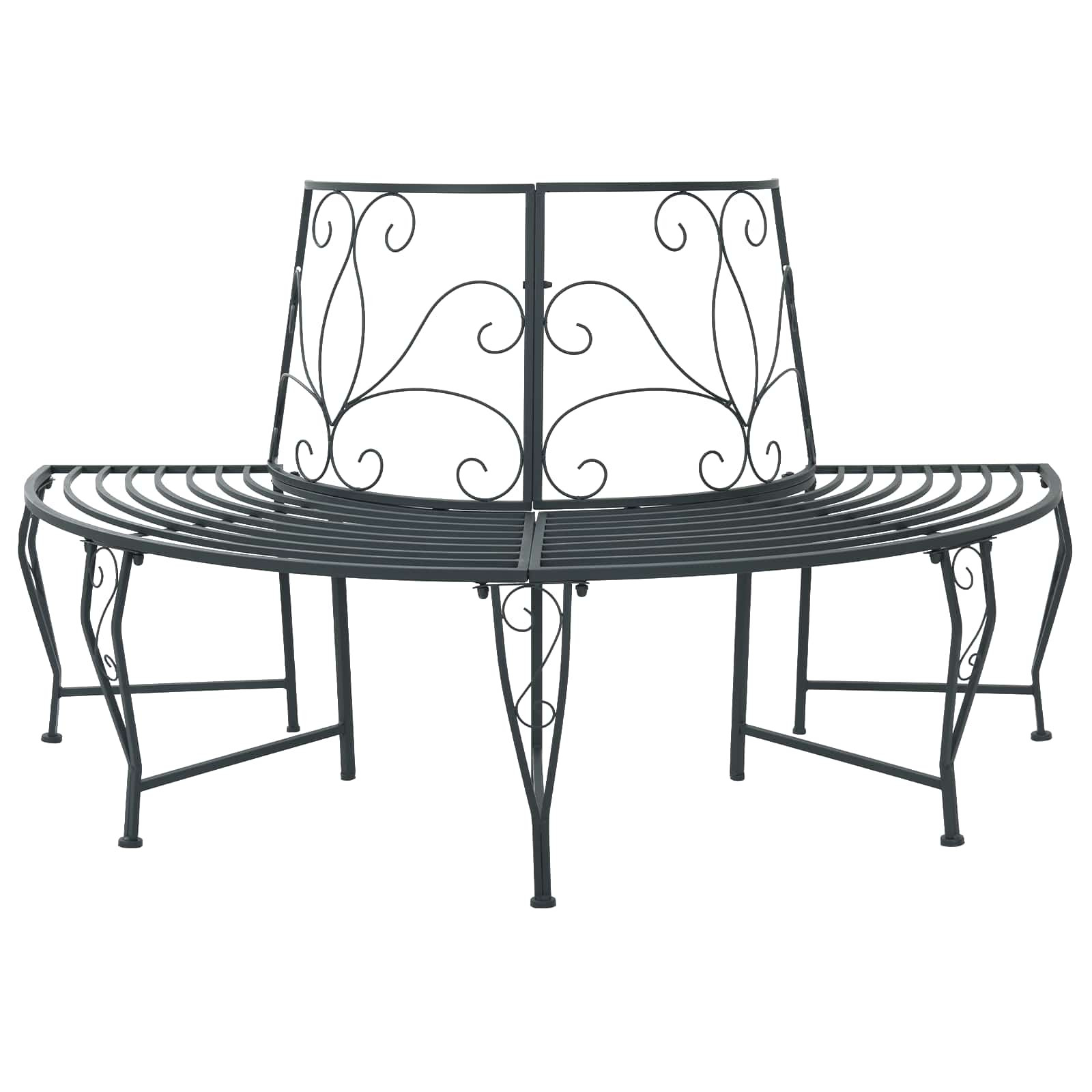 vidaXL Baumbank 4-Sitzanzahl 160 x 80 x 89 cm Stahl Silber Grau