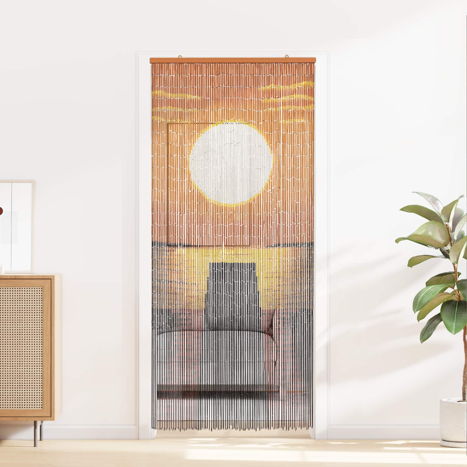 vidaXL Insektentürvorhang Mehrfarbig 200 x 90 cm Bambus