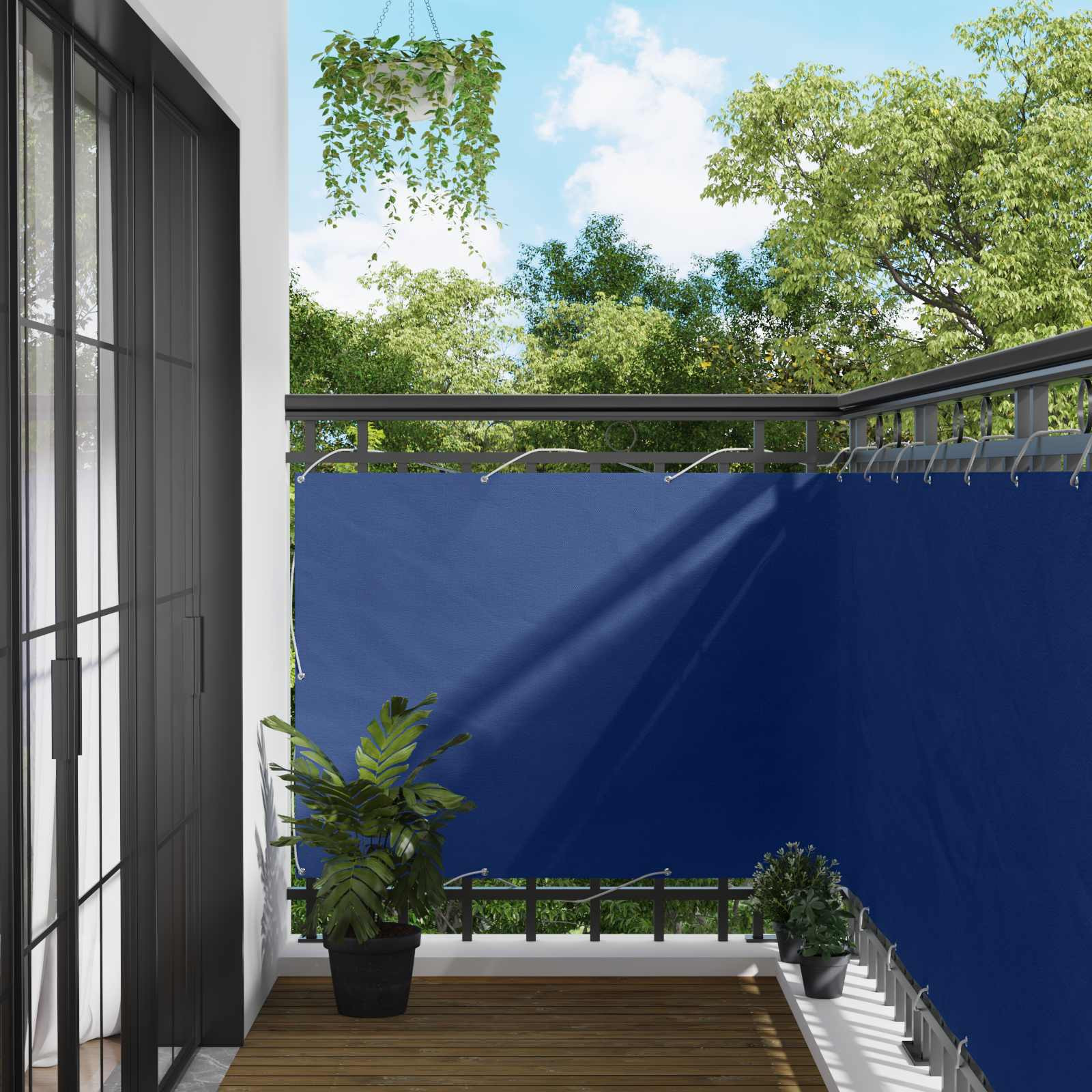 vidaXL Balkonsichtschutz Blau 110 x 700 cm Oxford-Stoff