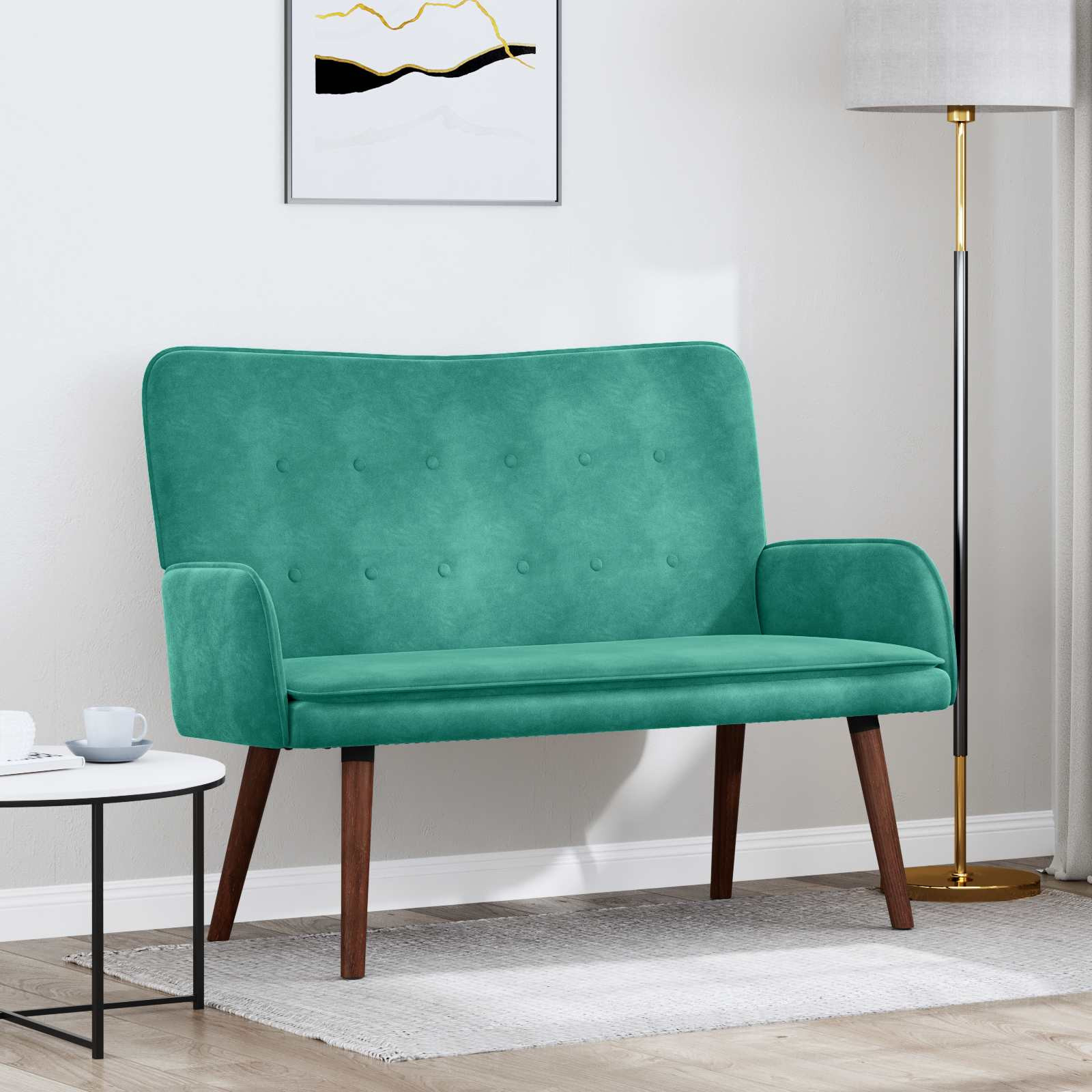 vidaXL 2-Sitzer Sofa Türkis 115 x 61 x 87 cm Samt