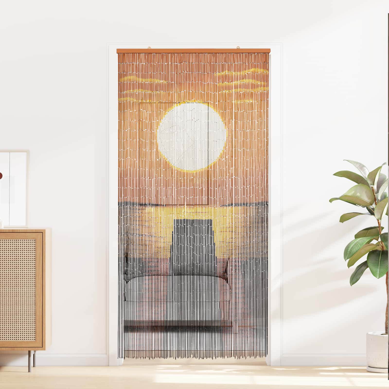 vidaXL Insektentürvorhang Mehrfarbig 200 x 100 cm Bambus