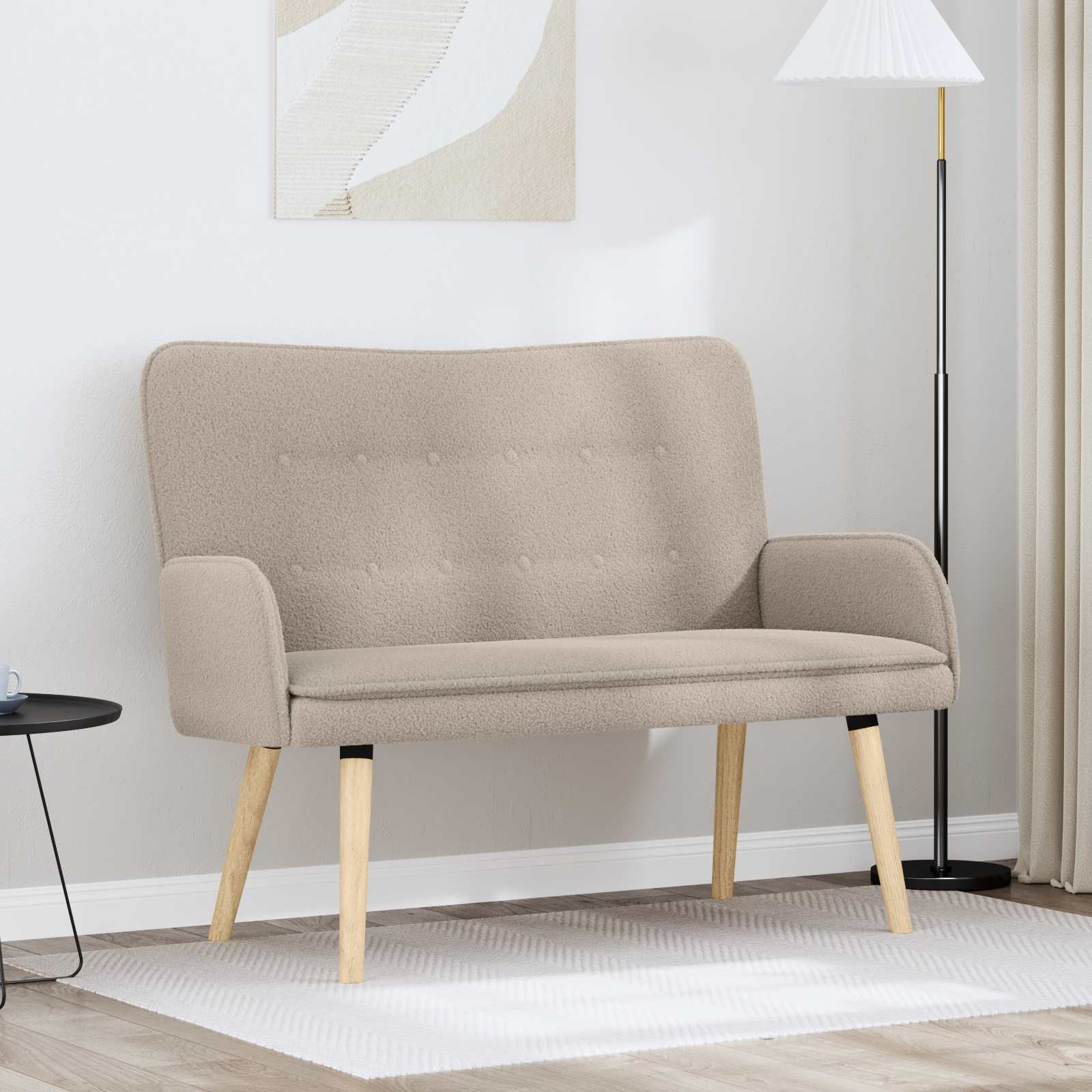 vidaXL 2-Sitzer Sofa Hellgrau 115 x 61 x 87 cm Bouclé