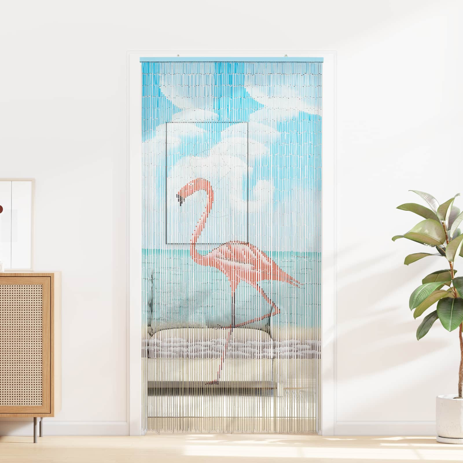 vidaXL Insektentürvorhang Mehrfarbig 200 x 100 cm Bambus