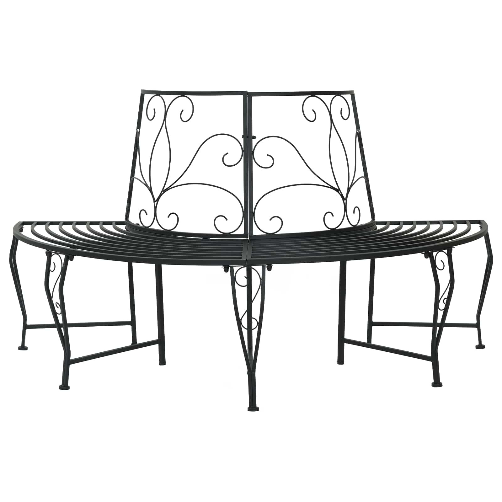 vidaXL Baumbank 4-Sitzanzahl 160 x 80 x 89 cm Stahl Schwarz
