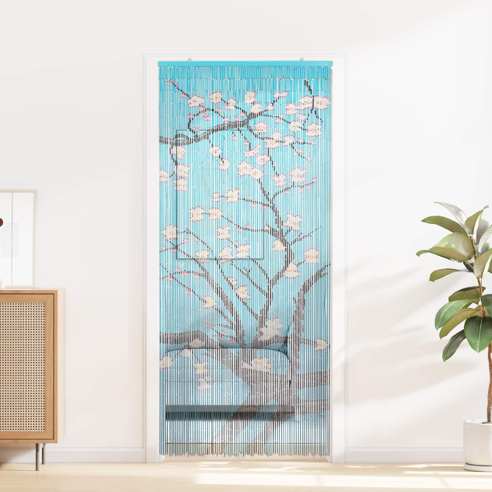 vidaXL Insektentürvorhang Mehrfarbig 200 x 90 cm Bambus