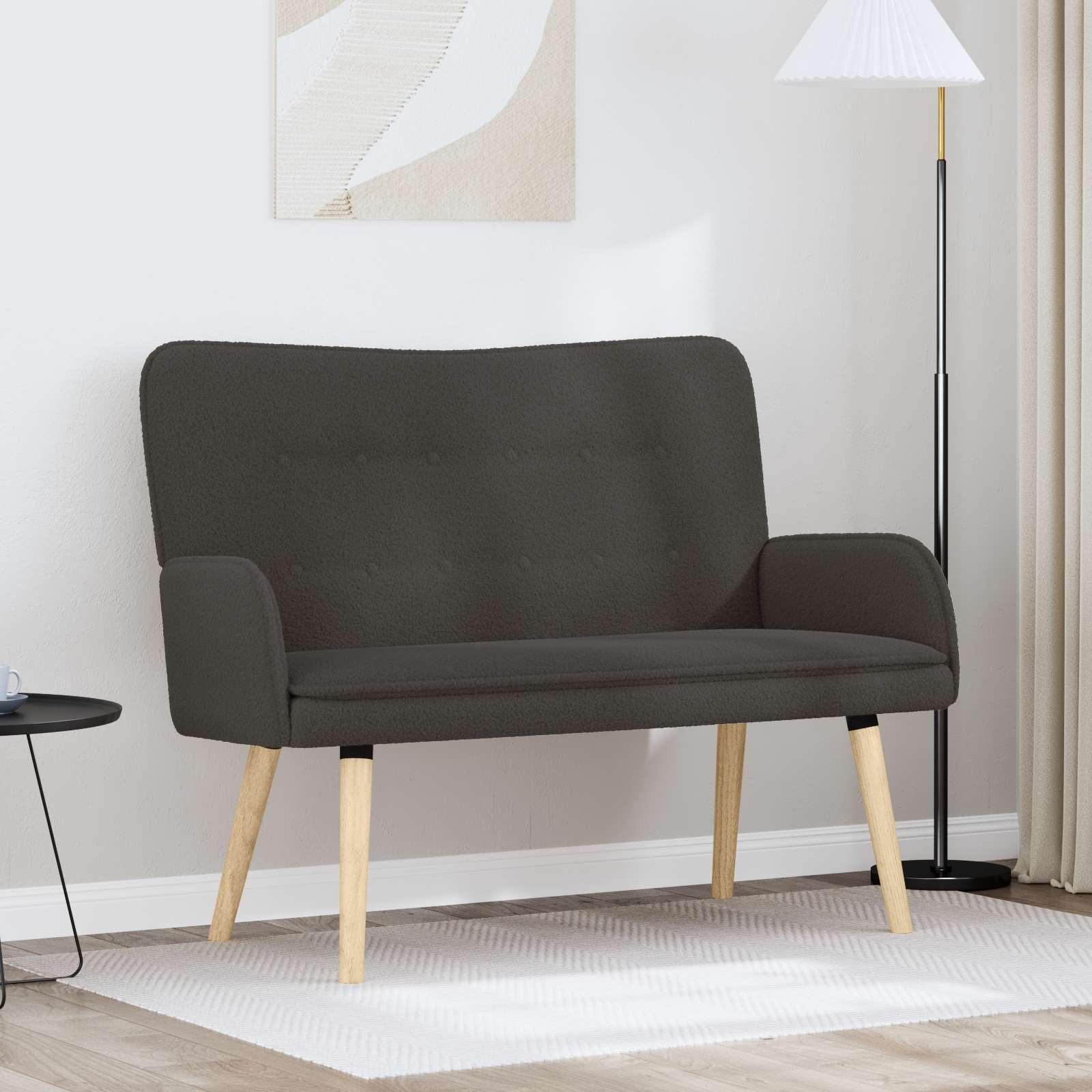 vidaXL 2-Sitzer Sofa Dunkelgrau 115 x 61 x 87 cm Bouclé