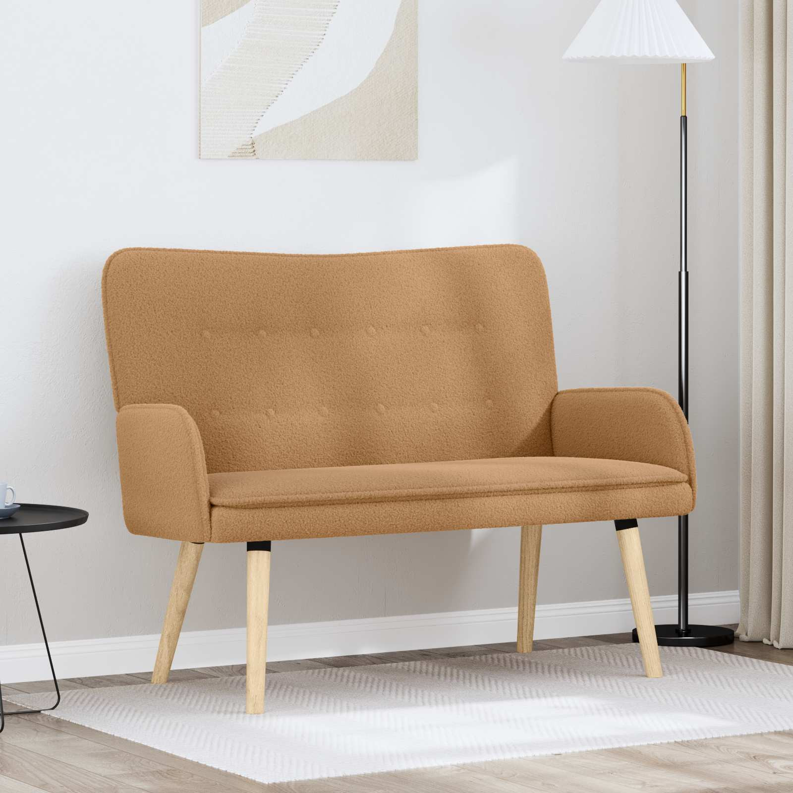 vidaXL 2-Sitzer Sofa Beige 115 x 61 x 87 cm Bouclé