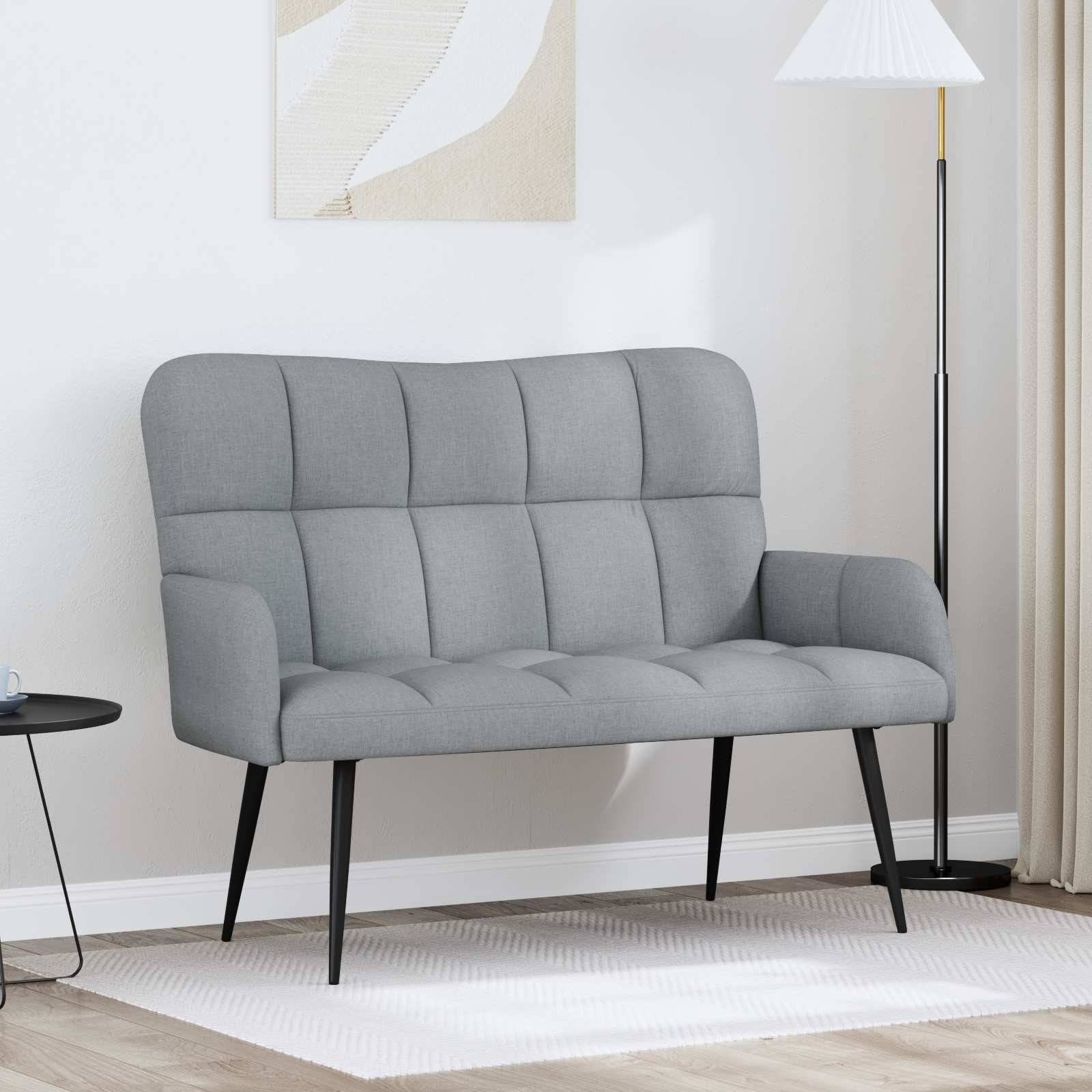 vidaXL 2-Sitzer Sofa Hellgrau 115 x 61 x 87 cm Stoff