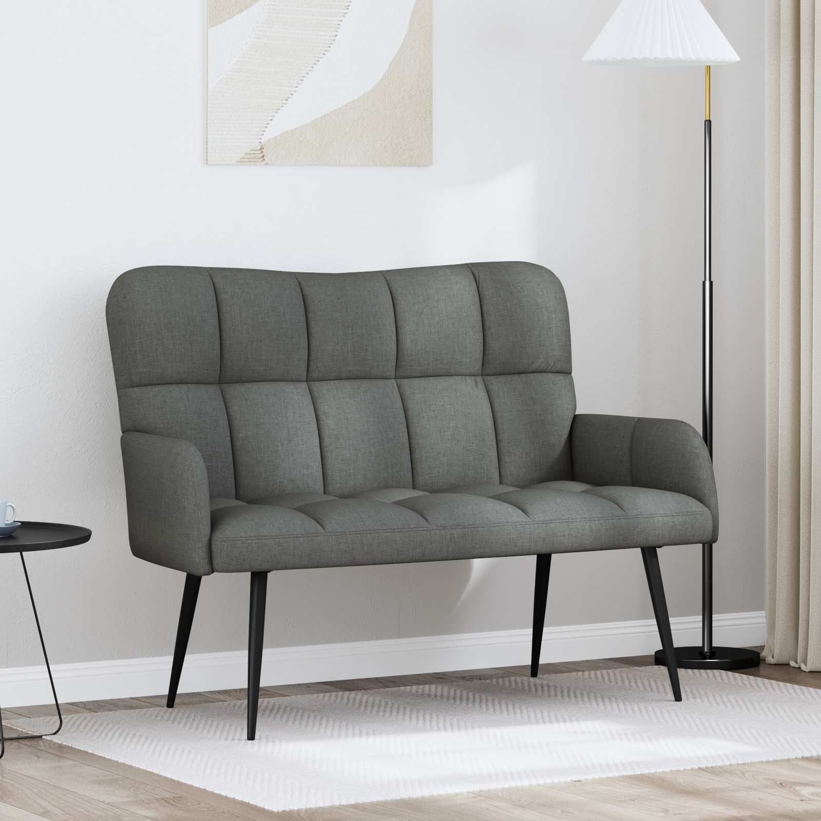 vidaXL 2-Sitzer Sofa Dunkelgrau 115 x 61 x 87 cm Stoff