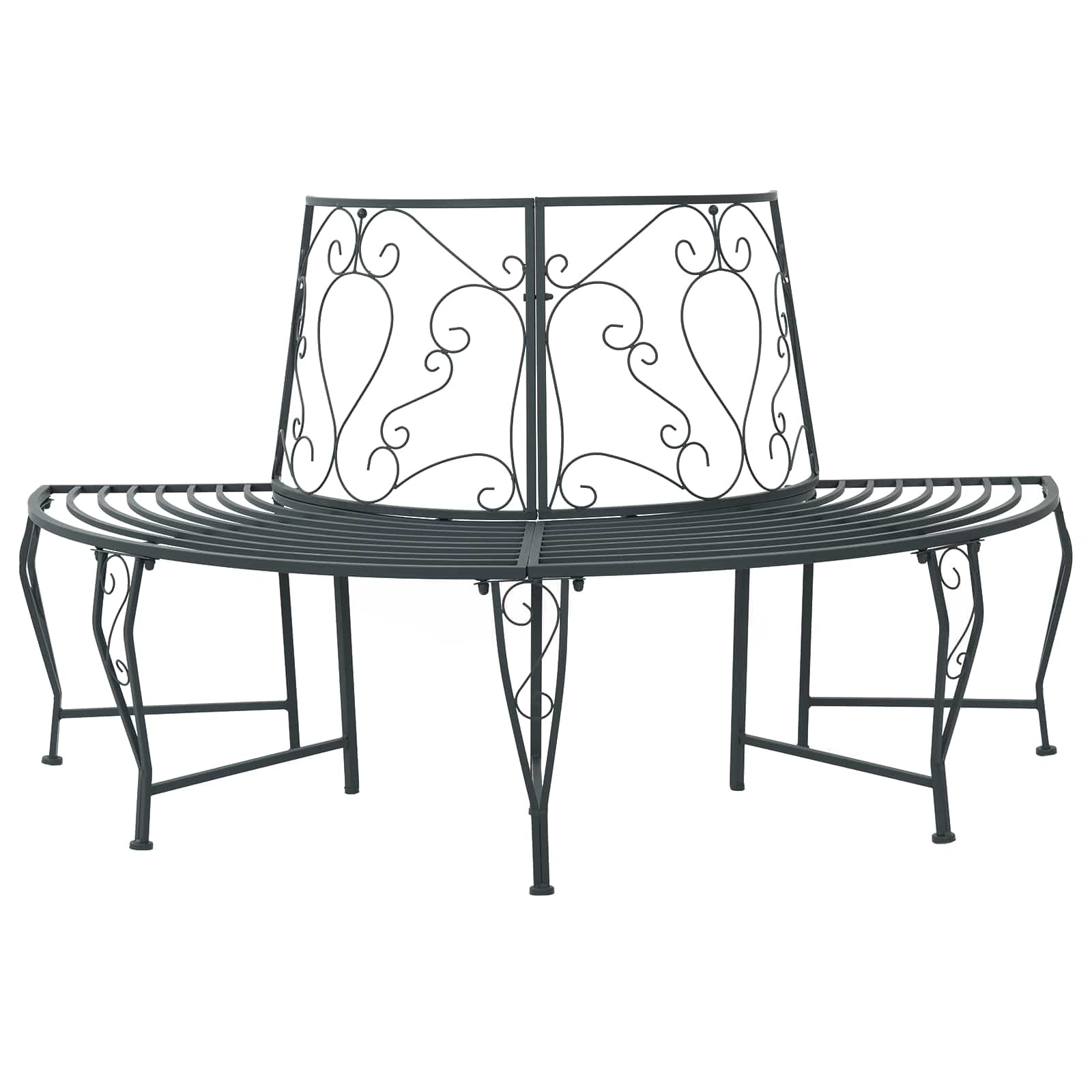 vidaXL Baumbank 4-Sitzanzahl 160 x 80 x 89 cm Stahl Silber Grau