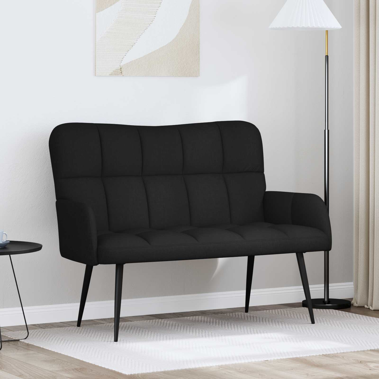 vidaXL 2-Sitzer Sofa Schwarz 115 x 61 x 87 cm Stoff