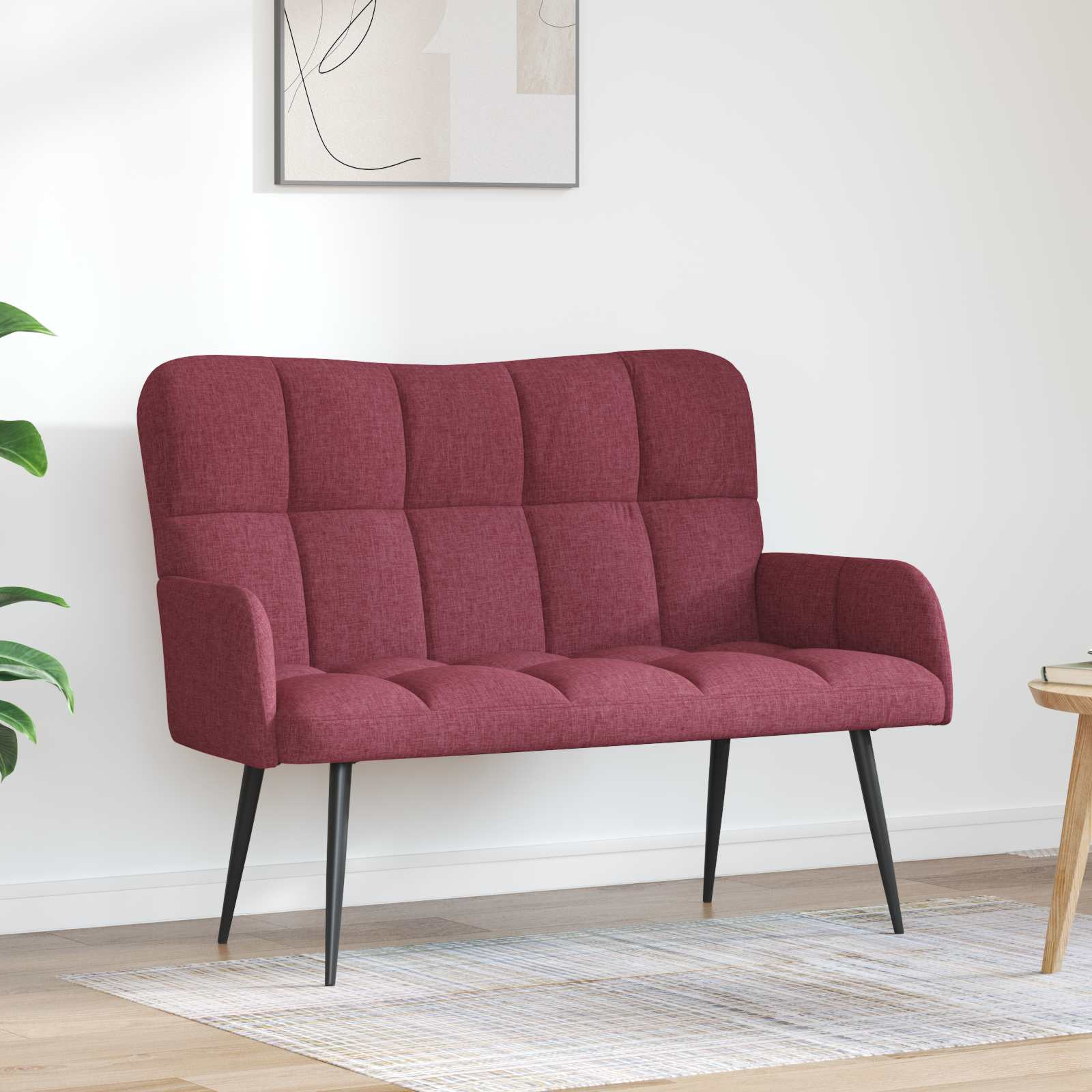 vidaXL 2-Sitzer Sofa Weinrot 115 x 61 x 87 cm Stoff