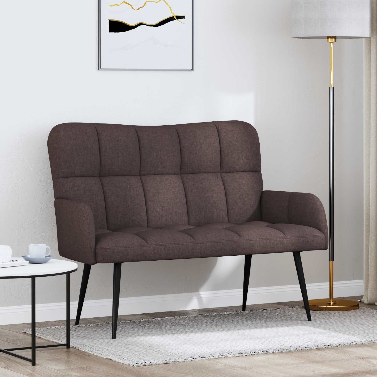 vidaXL 2-Sitzer Sofa Dunkelbraun 115 x 61 x 87 cm Stoff