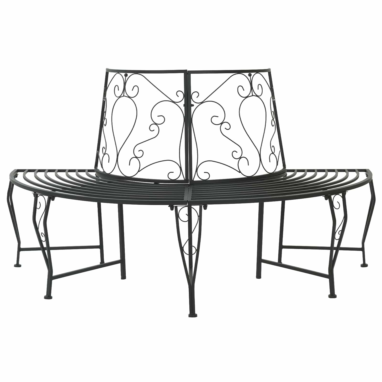 vidaXL Baumbank 4-Sitzanzahl 160 x 80 x 89 cm Stahl Schwarz
