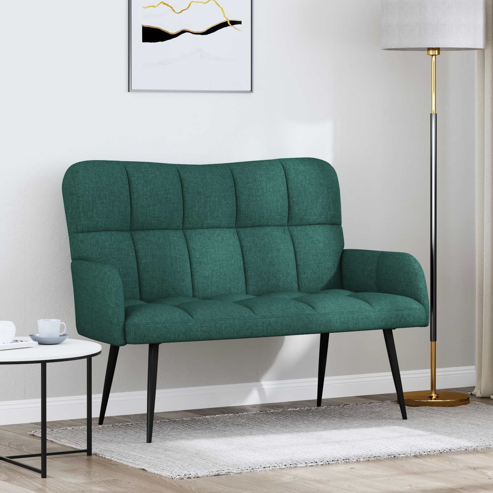 vidaXL 2-Sitzer Sofa Dunkelgrün 115 x 61 x 87 cm Stoff