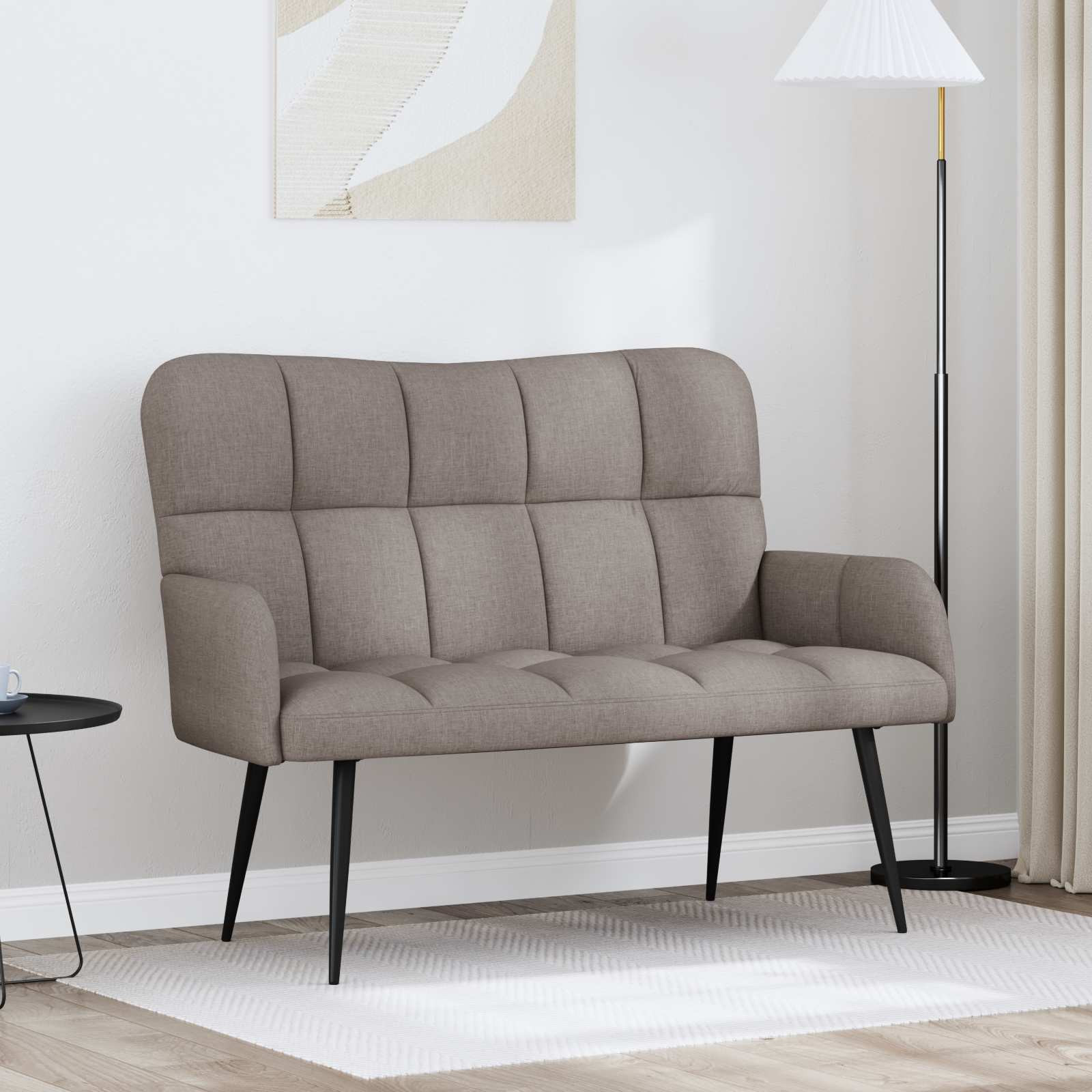 vidaXL 2-Sitzer Sofa Taupe 115 x 61 x 87 cm Stoff