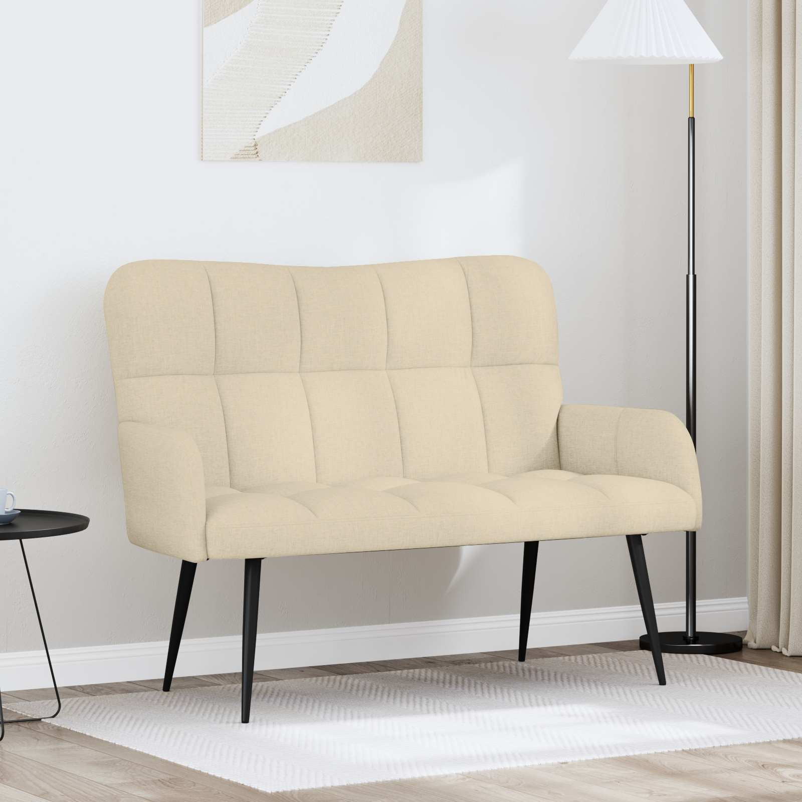vidaXL 2-Sitzer Sofa Creme 115 x 61 x 87 cm Stoff