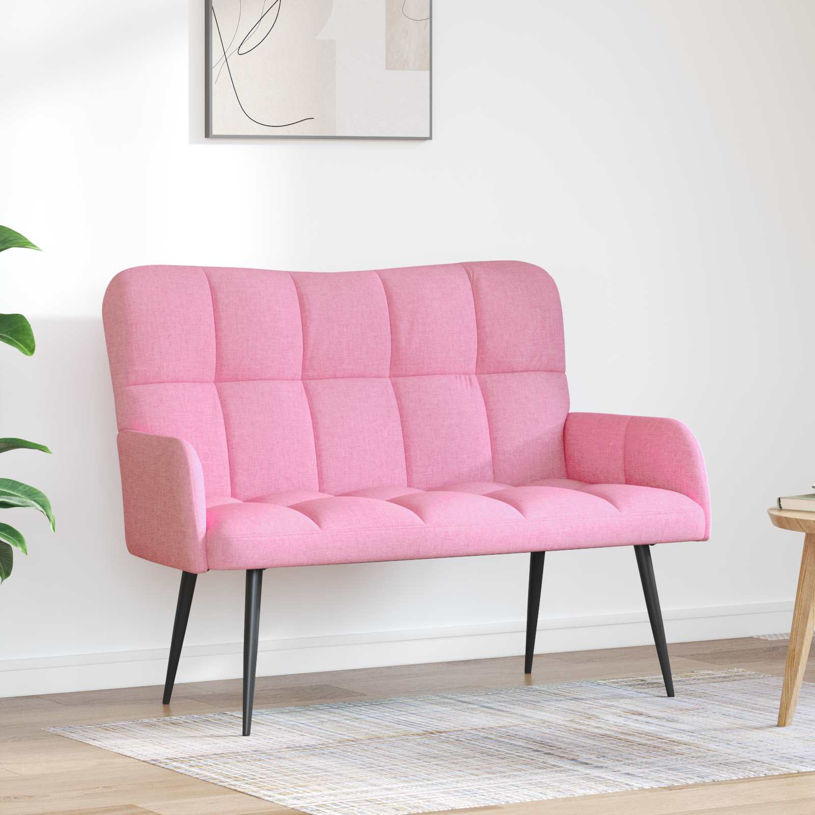vidaXL 2-Sitzer Sofa Rosa 115 x 61 x 87 cm Stoff