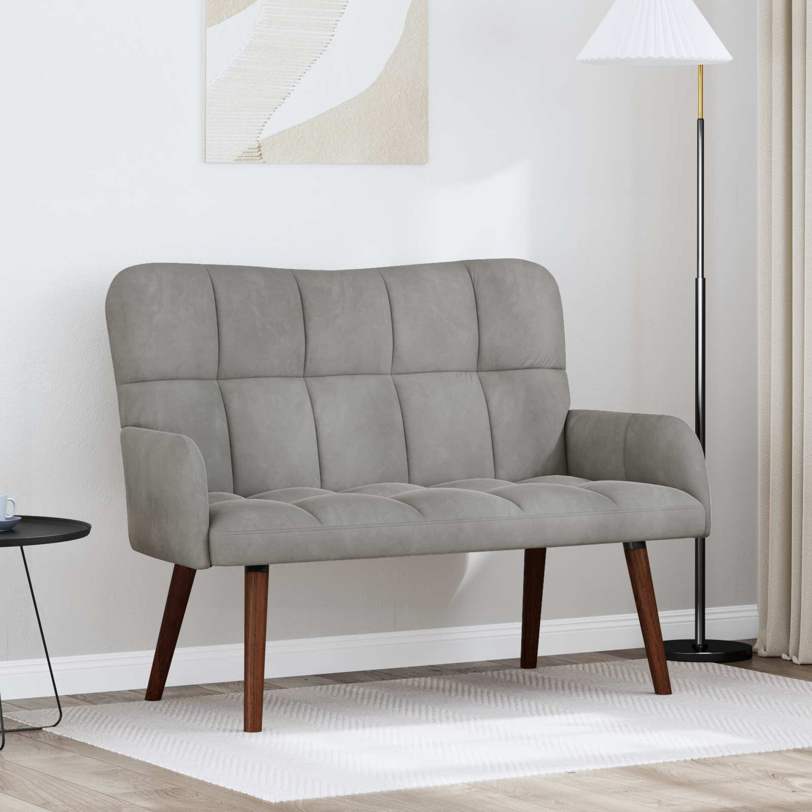 vidaXL 2-Sitzer Sofa Hellgrau 115 x 61 x 87 cm Samt