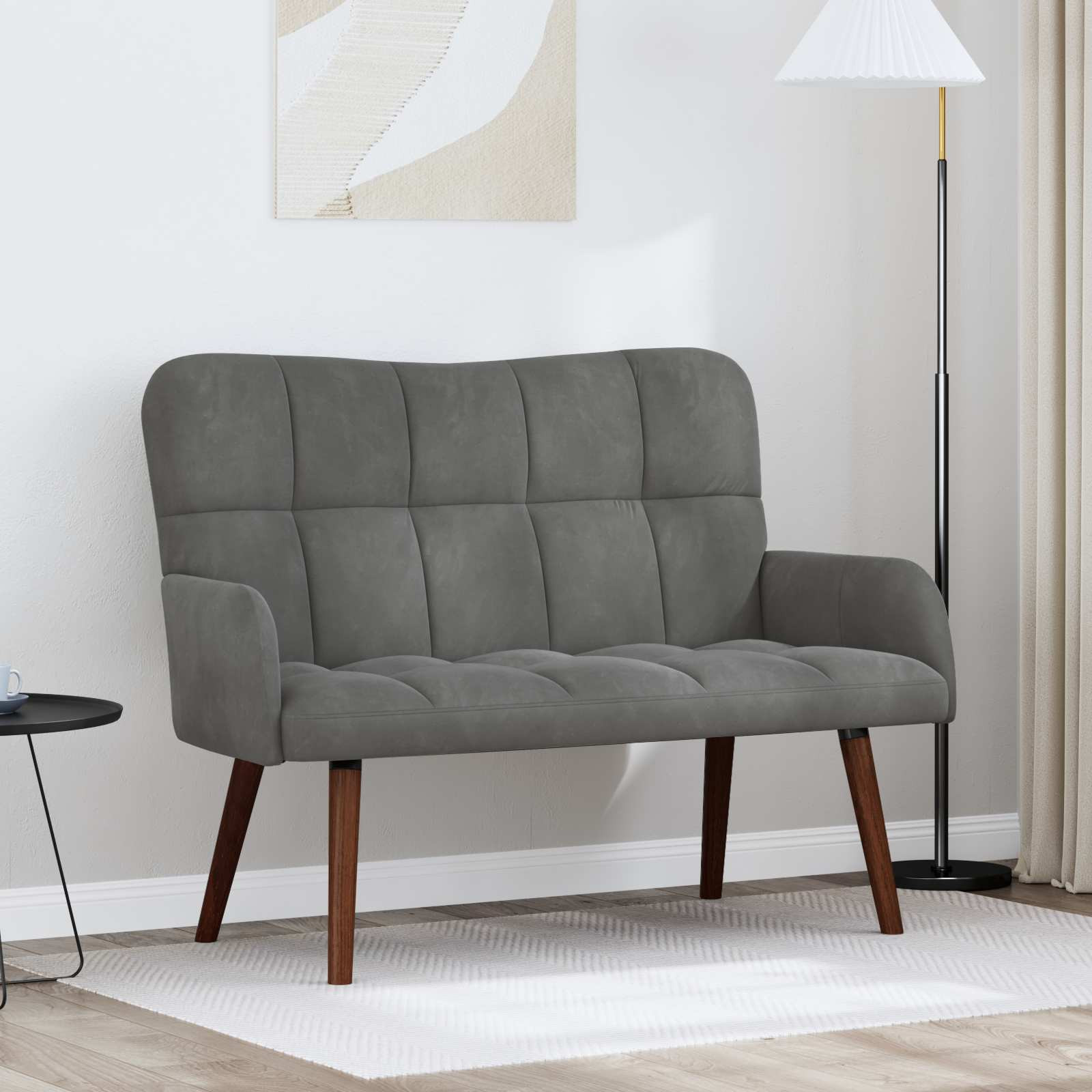 vidaXL 2-Sitzer Sofa Dunkelgrau 115 x 61 x 87 cm Samt