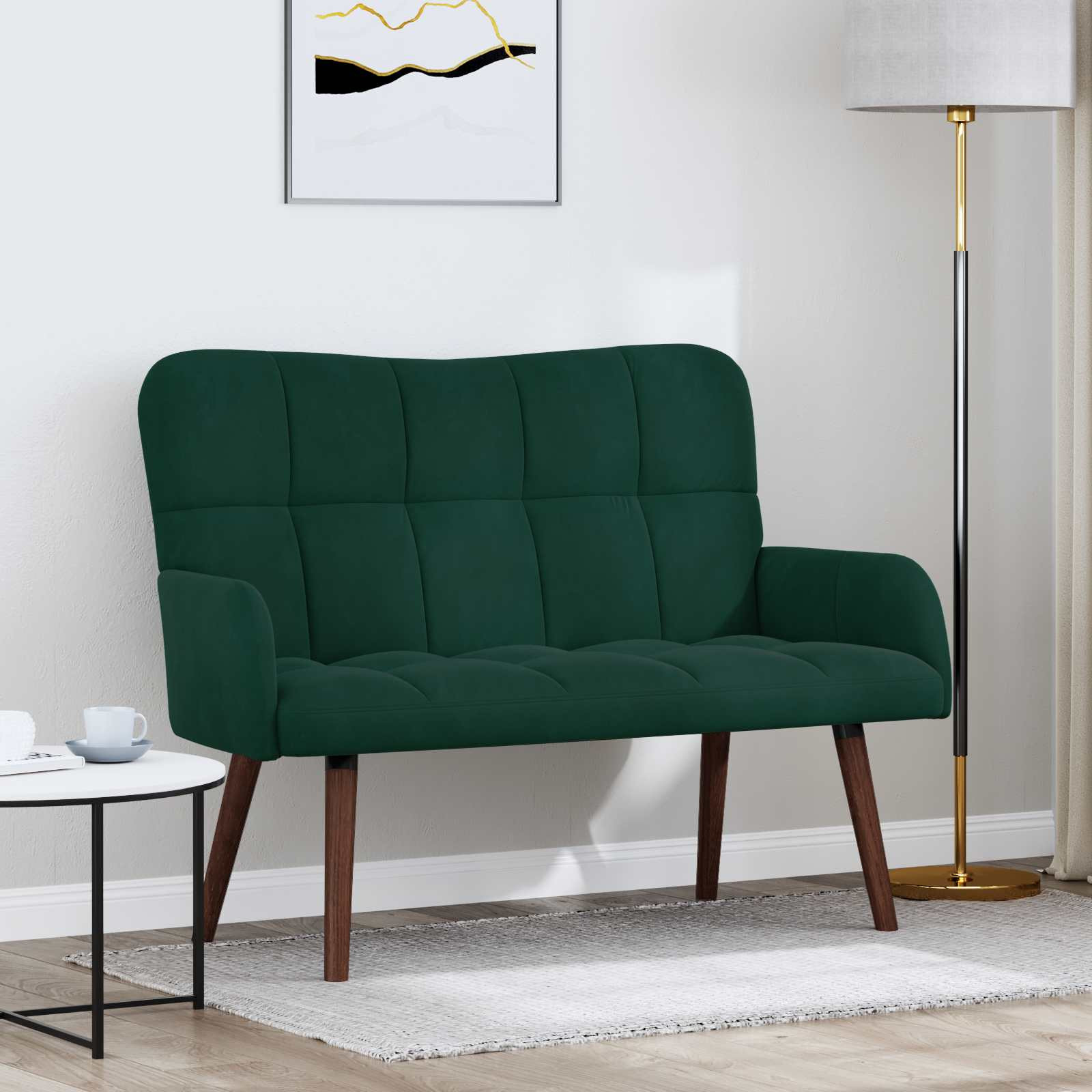 vidaXL 2-Sitzer Sofa Dunkelgrün 115 x 61 x 87 cm Samt