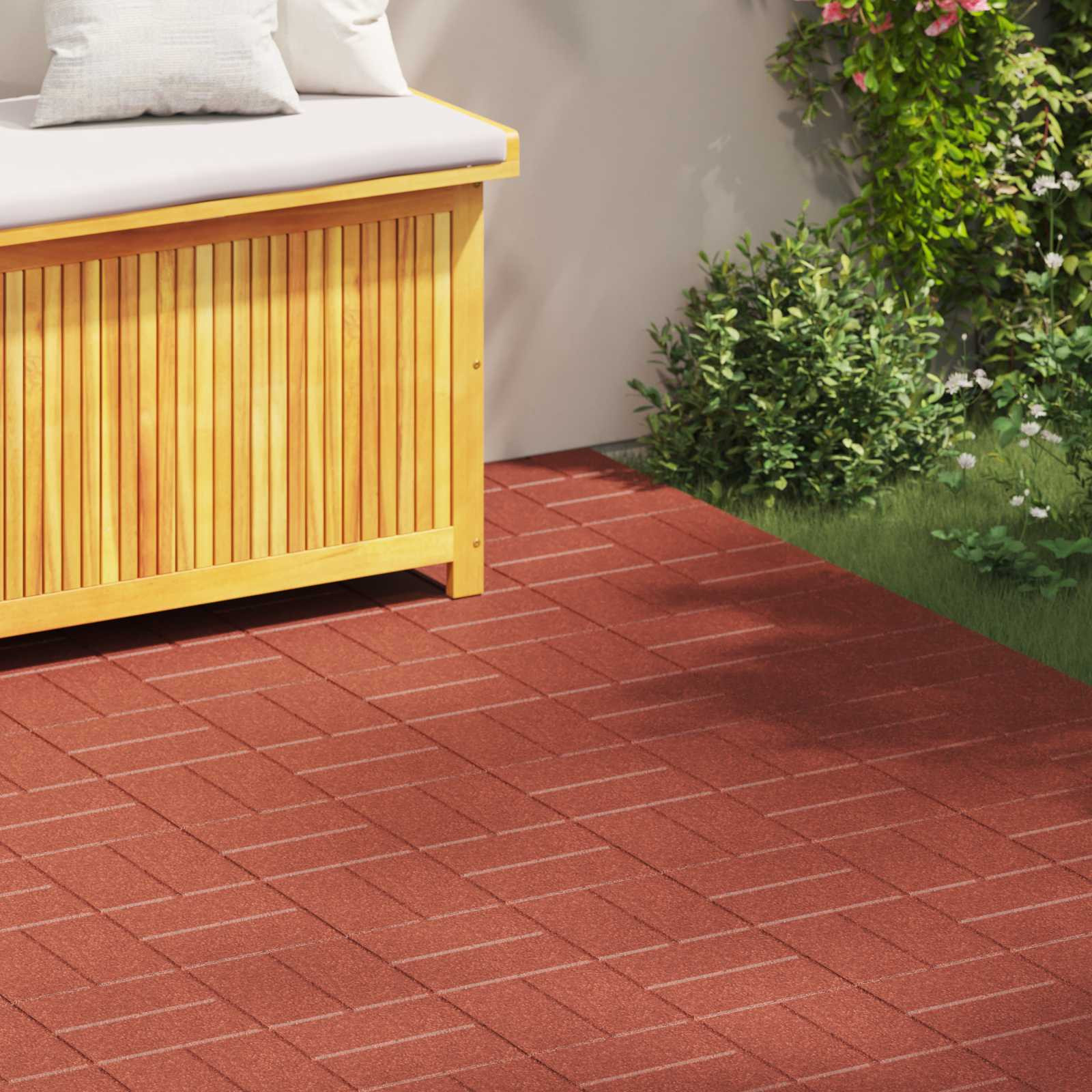 vidaXL Gehwegstein 6 pcs Rot 40,5 x 40,5 x 2 cm Gummi