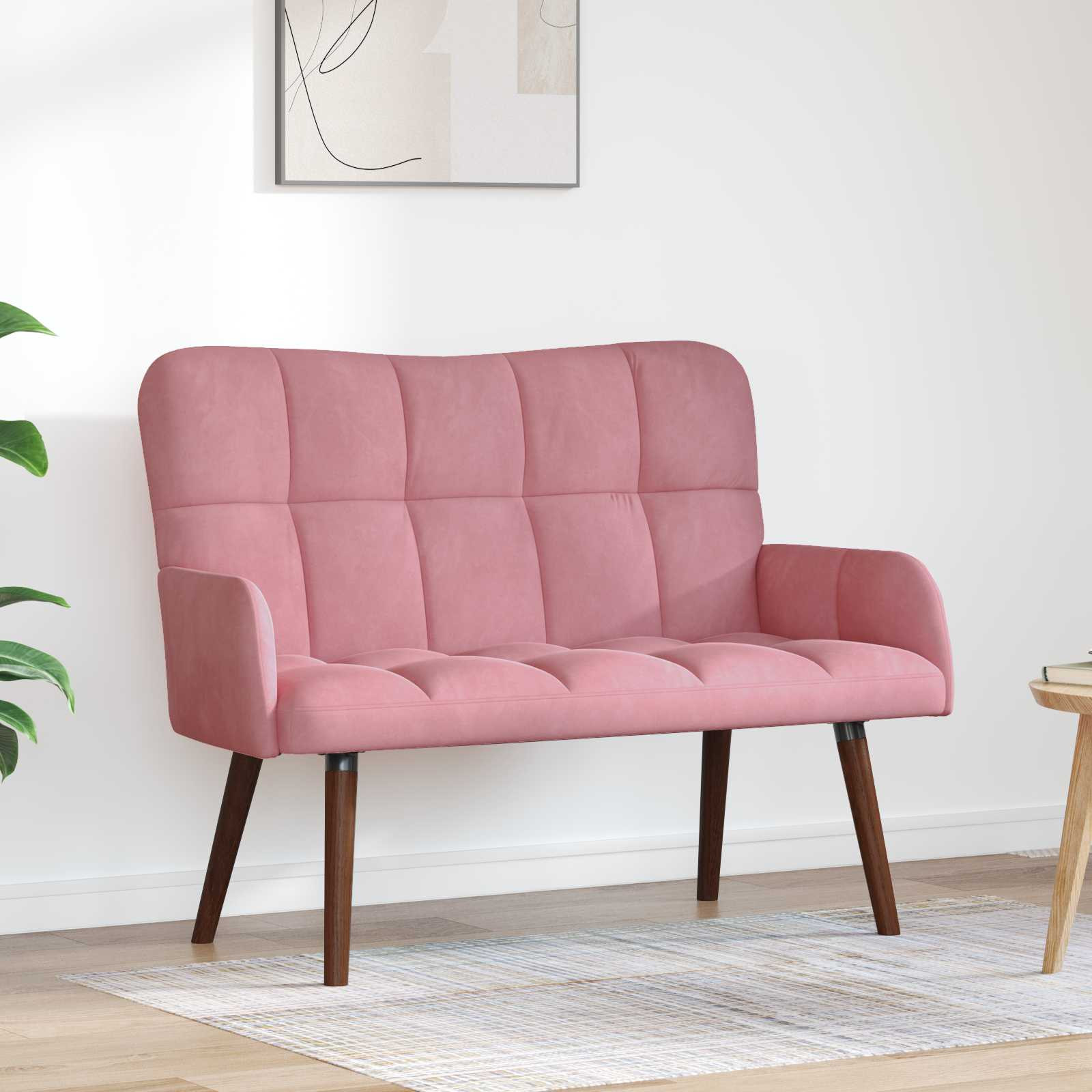 vidaXL 2-Sitzer Sofa Rosa 115 x 61 x 87 cm Samt