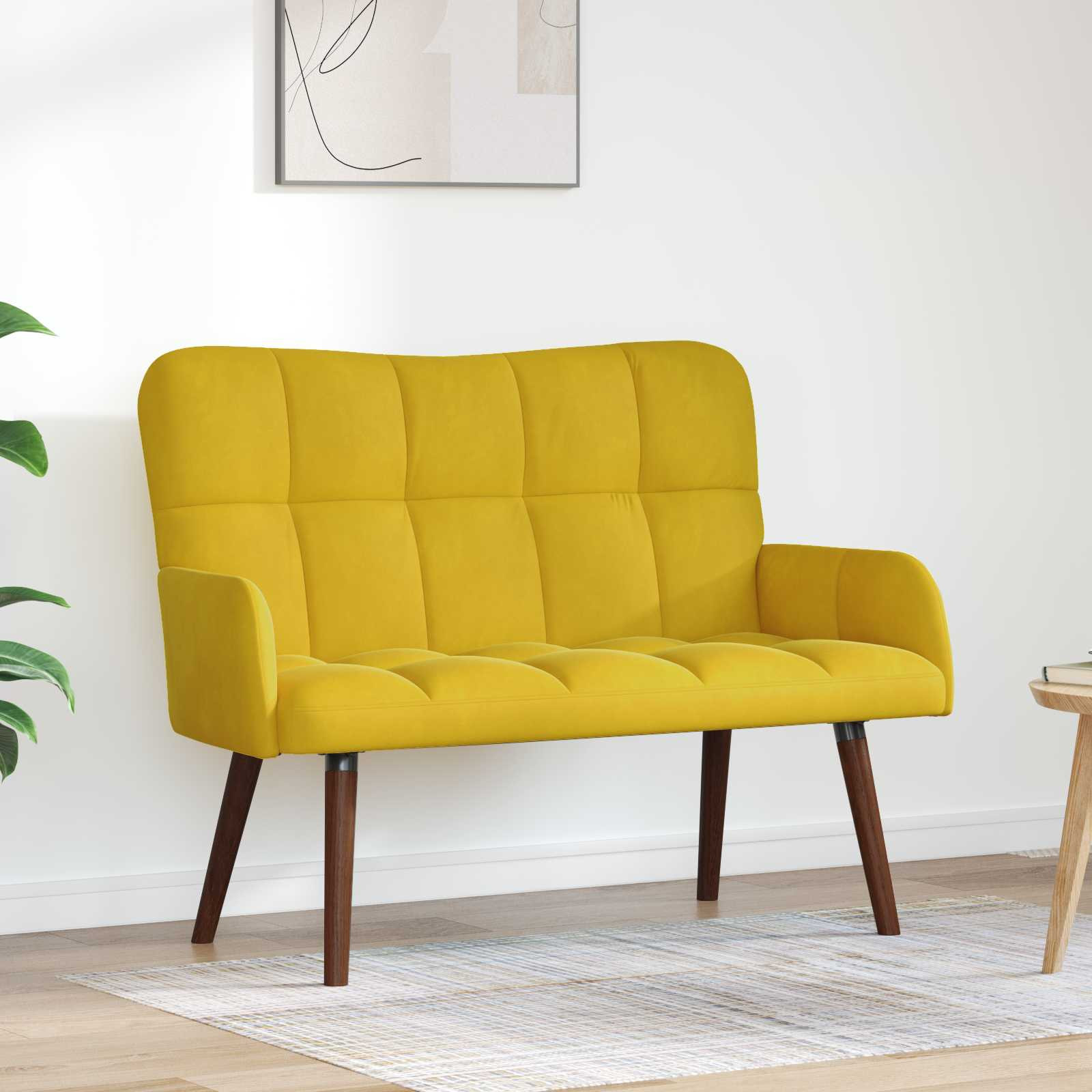 vidaXL 2-Sitzer Sofa Gelb 115 x 61 x 87 cm Samt